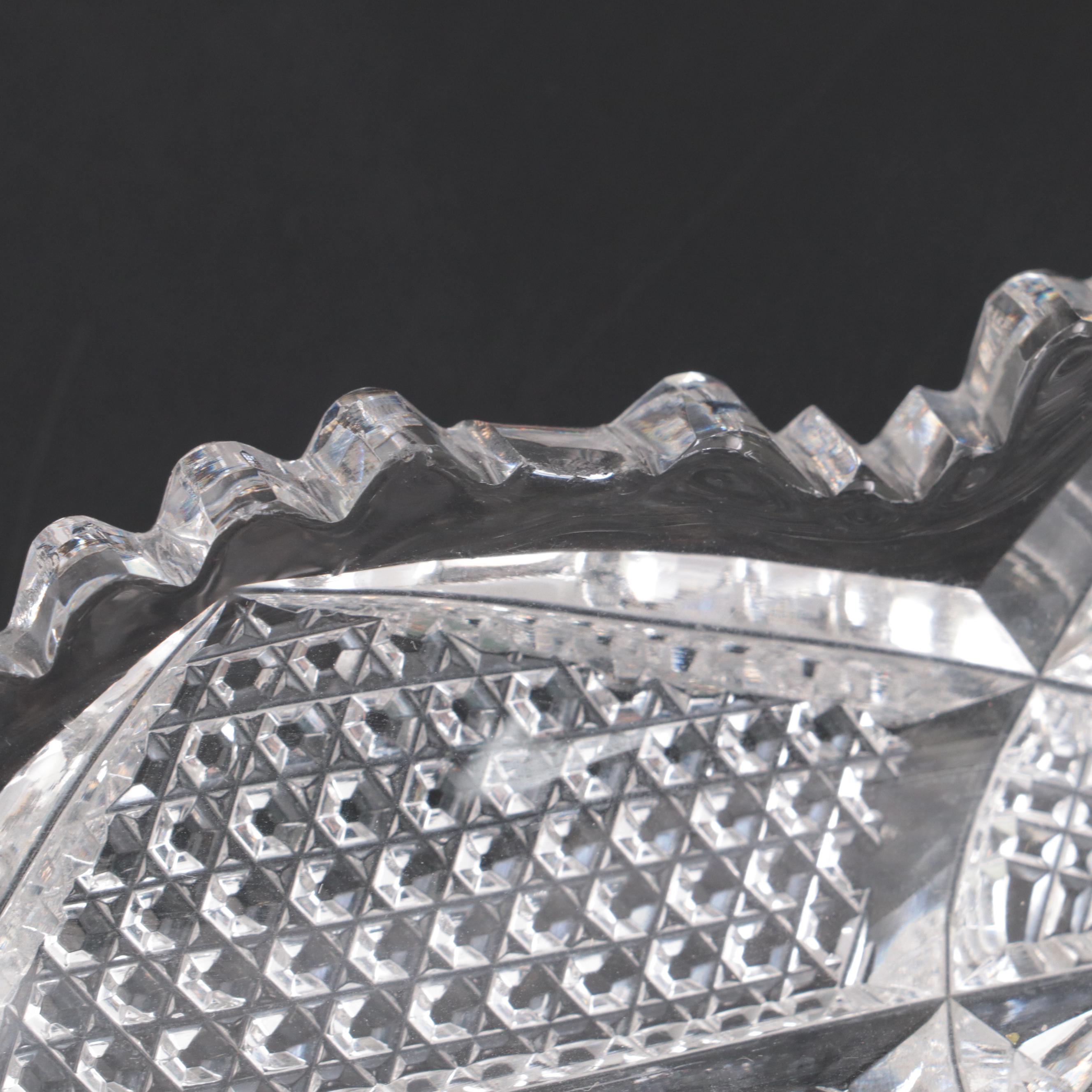 Libbey with Other Brilliant Cut Glass Tableware and Waterford Crystal Dish