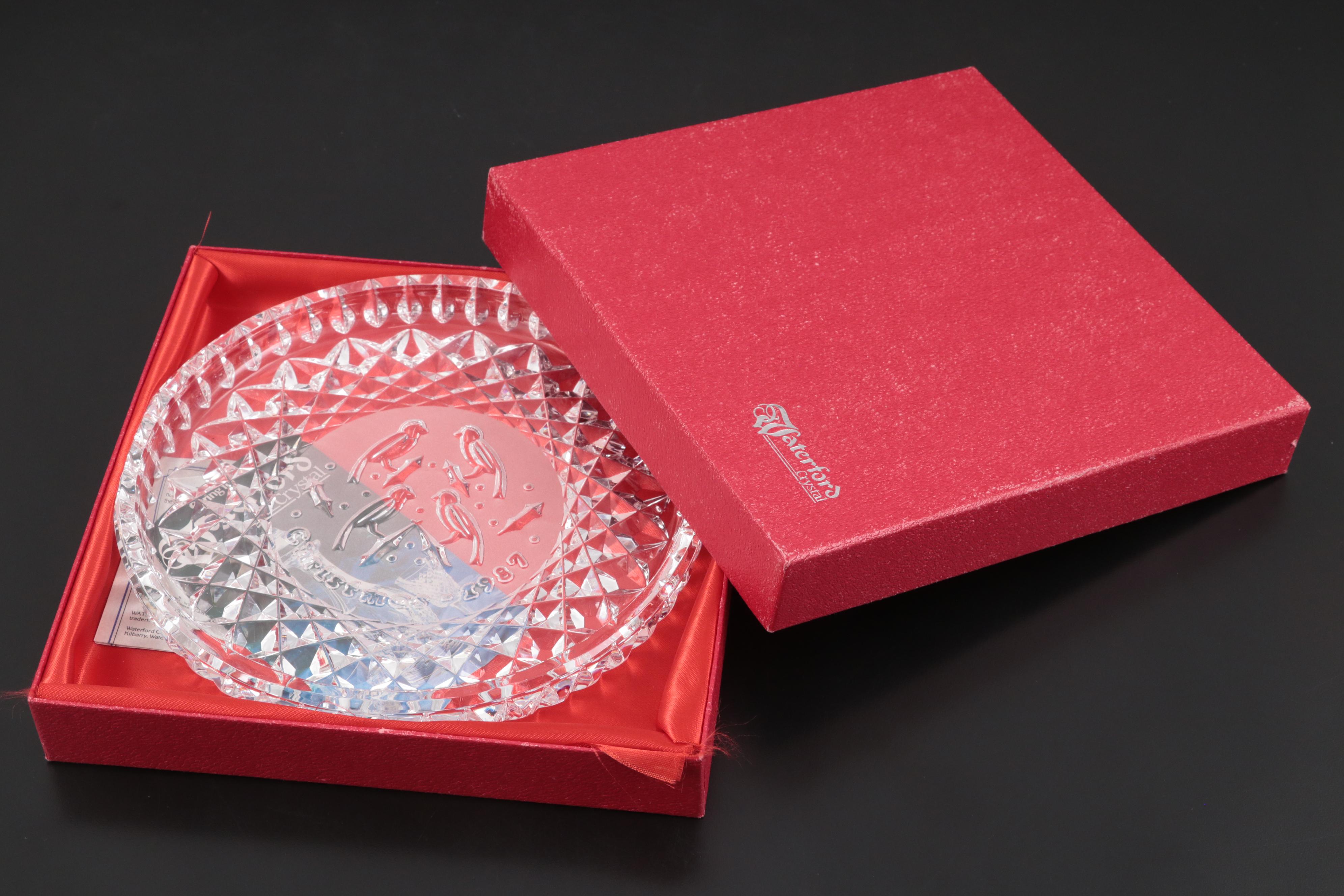 Libbey with Other Brilliant Cut Glass Tableware and Waterford Crystal Dish