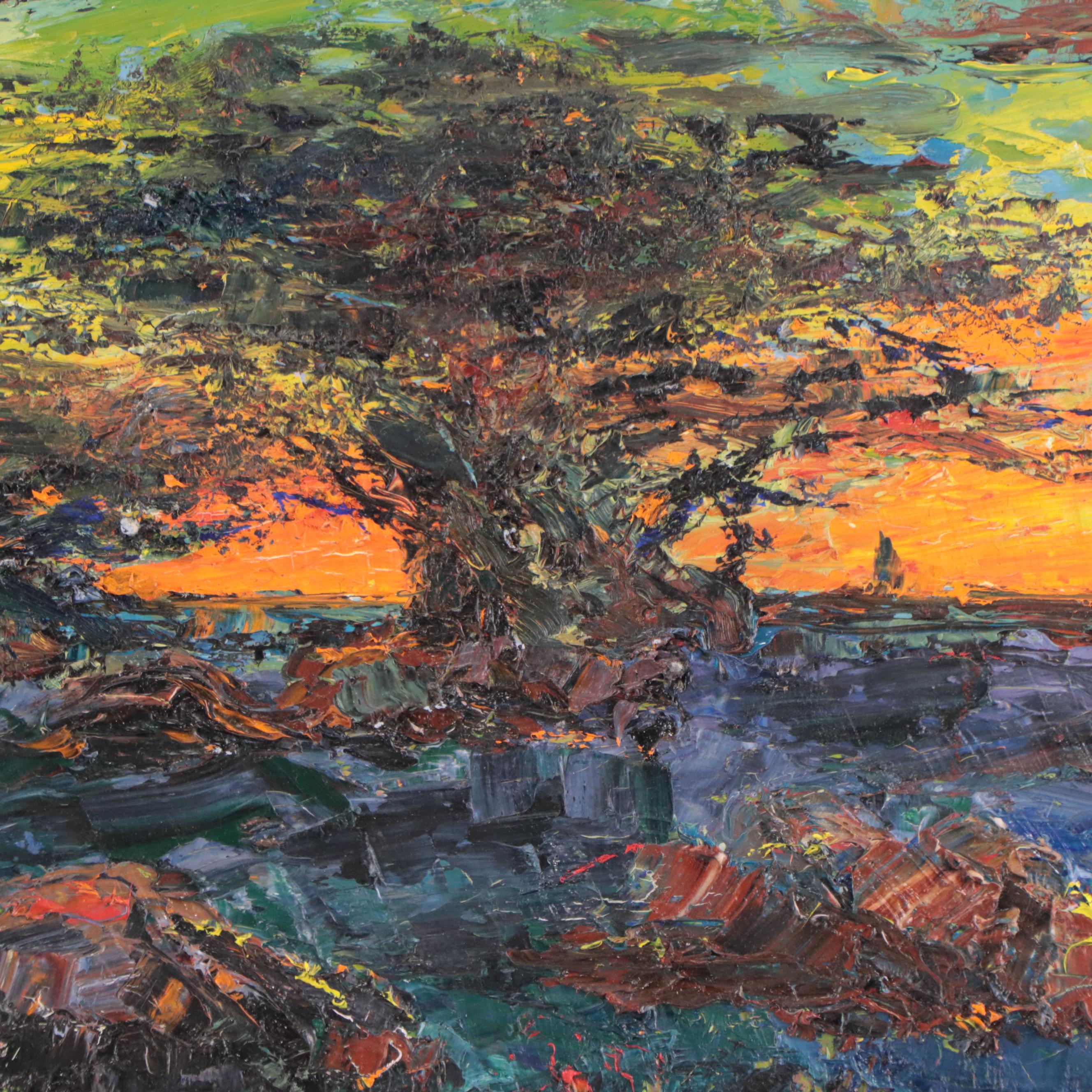 Sunset Landscape Oil Painting