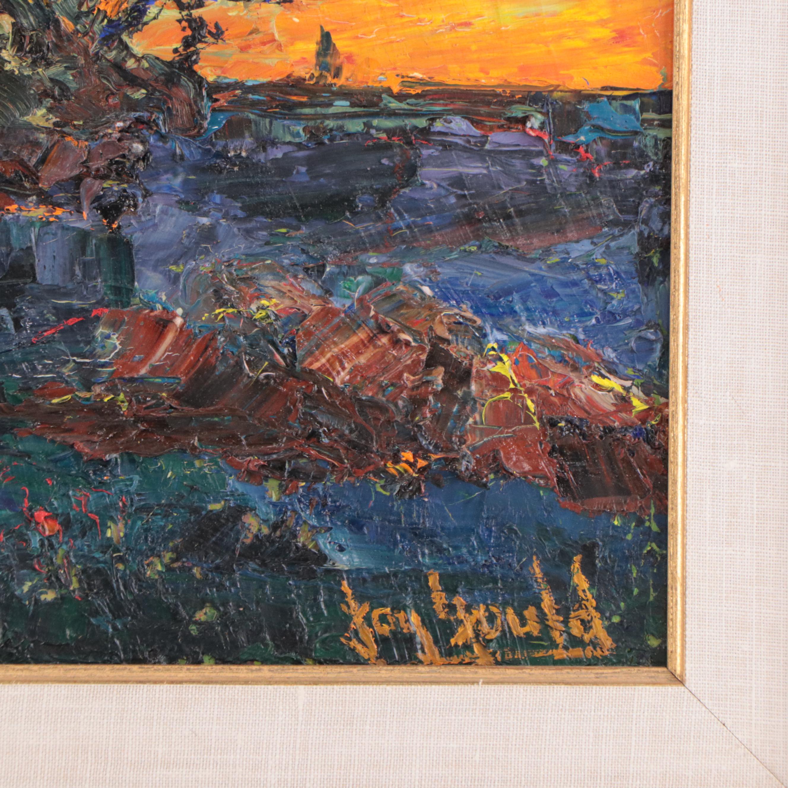 Sunset Landscape Oil Painting