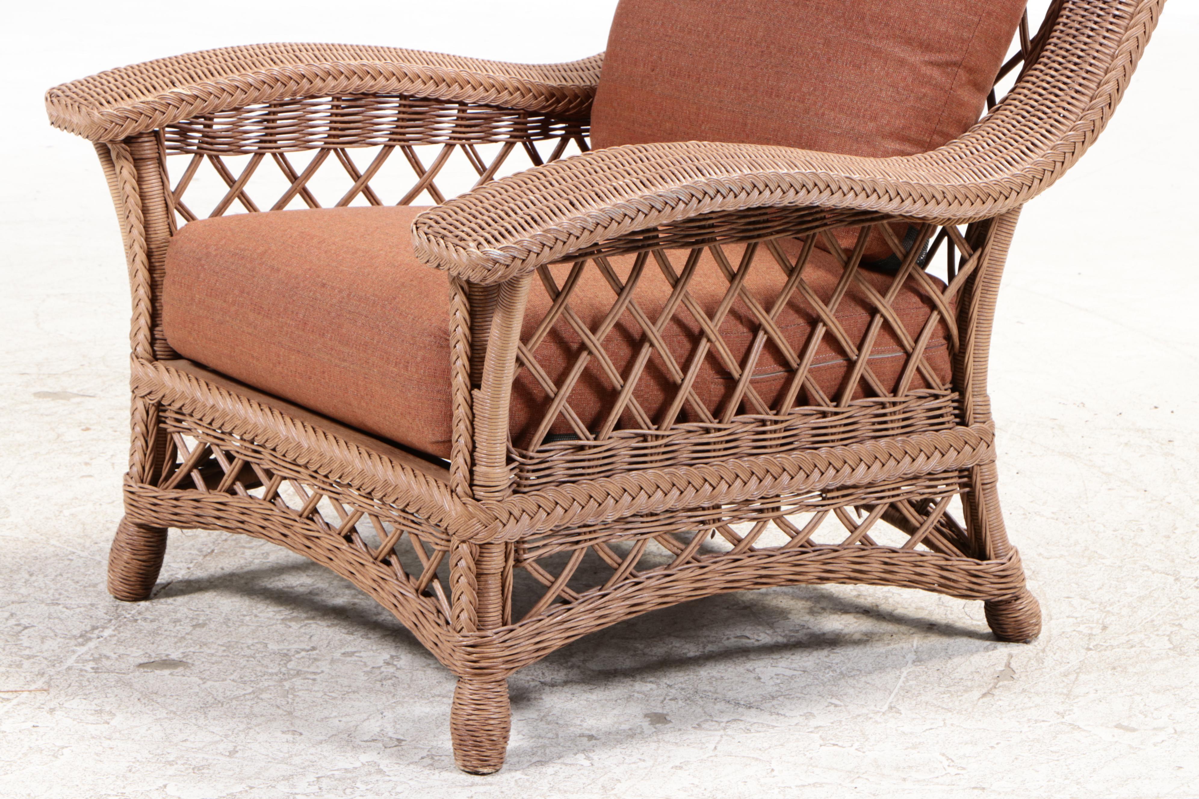Rattan Wicker Lounge Chair with Cushions
