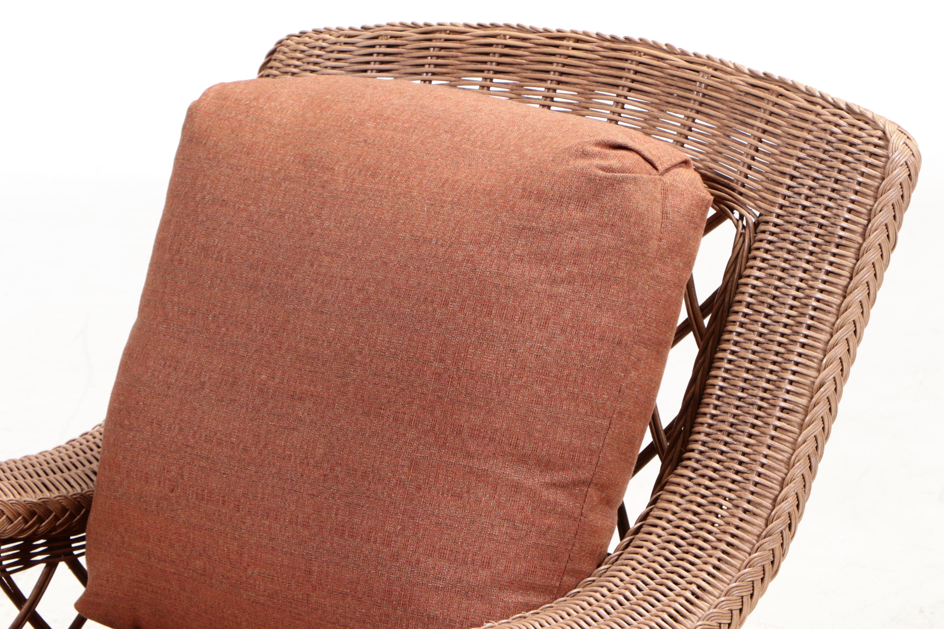 Rattan Wicker Lounge Chair with Cushions