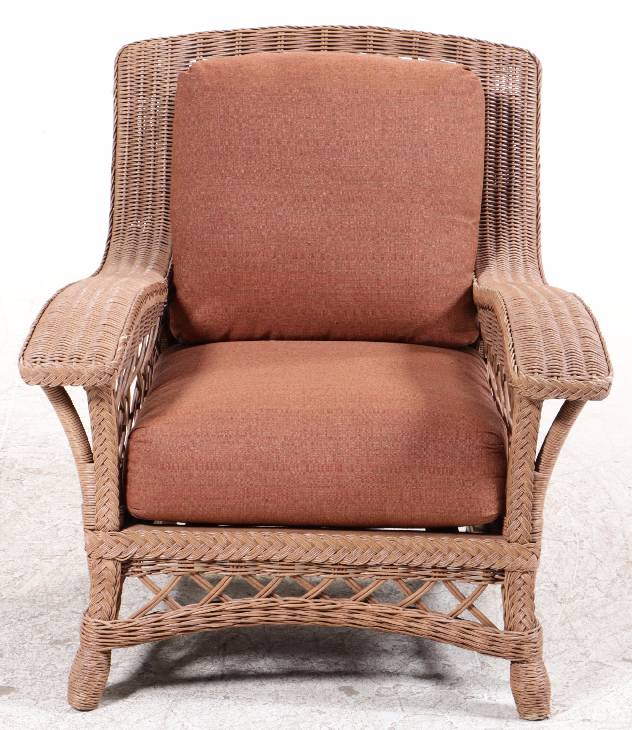 Rattan Wicker Lounge Chair with Cushions