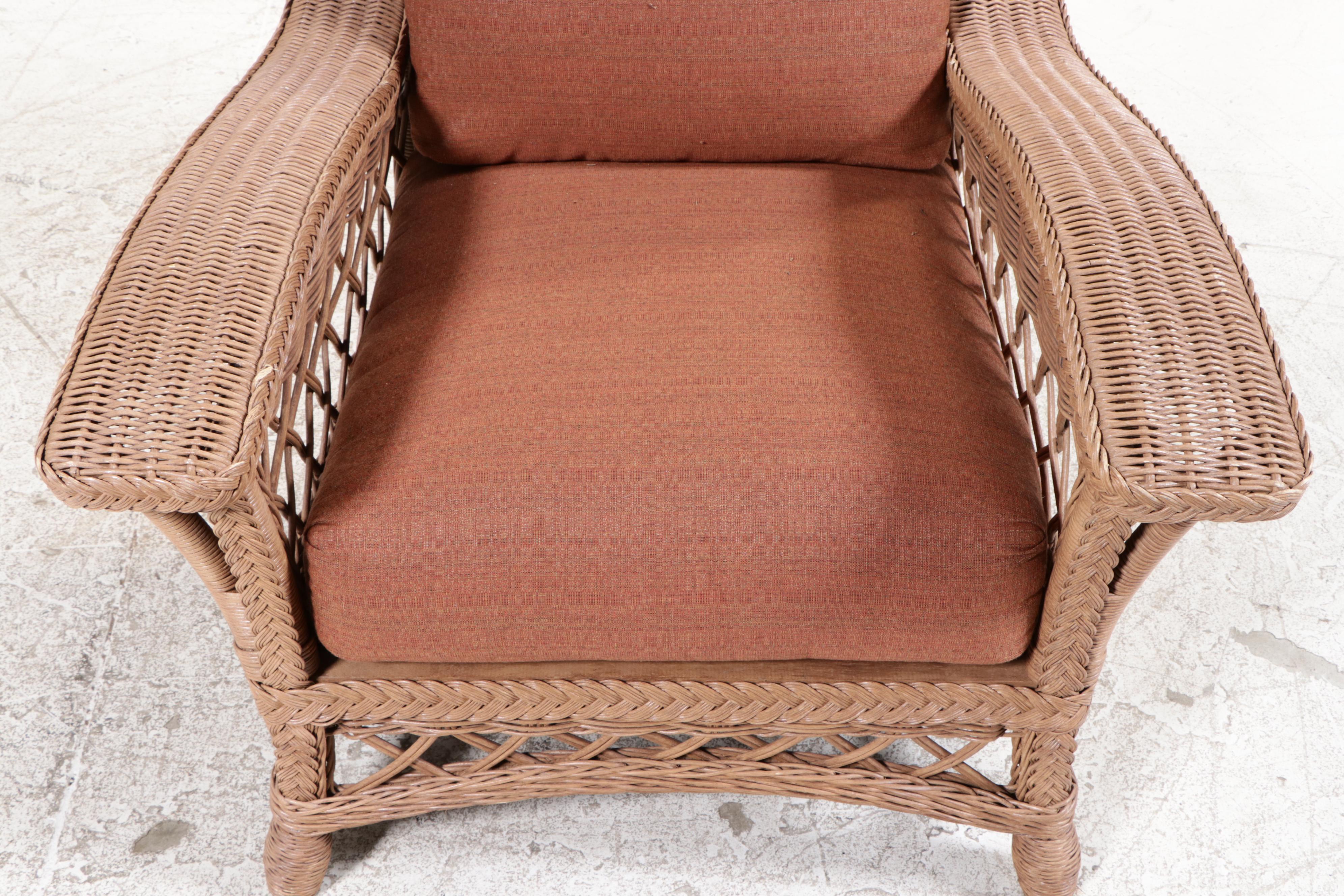 Rattan Wicker Lounge Chair with Cushions