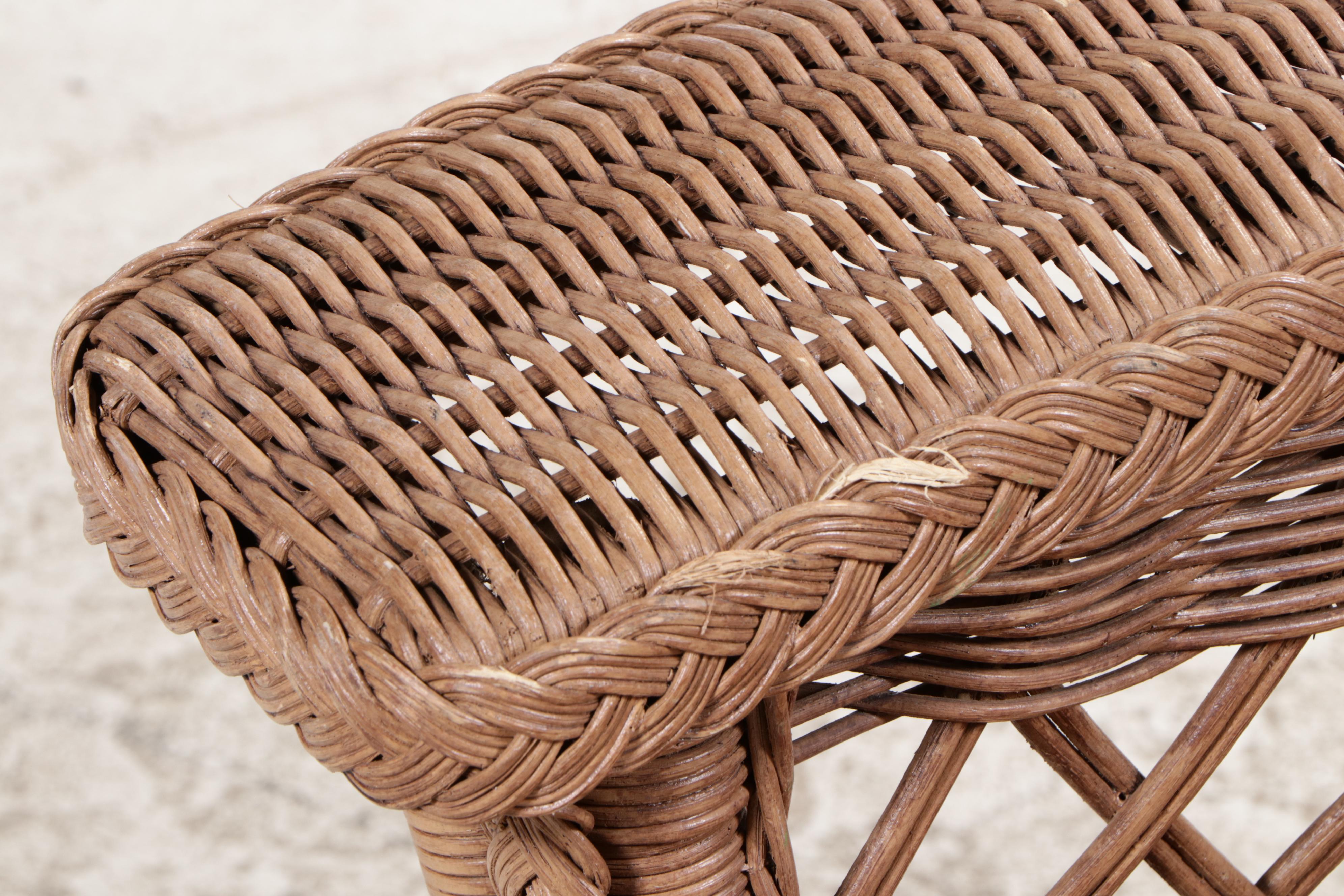 Rattan Wicker Lounge Chair with Cushions
