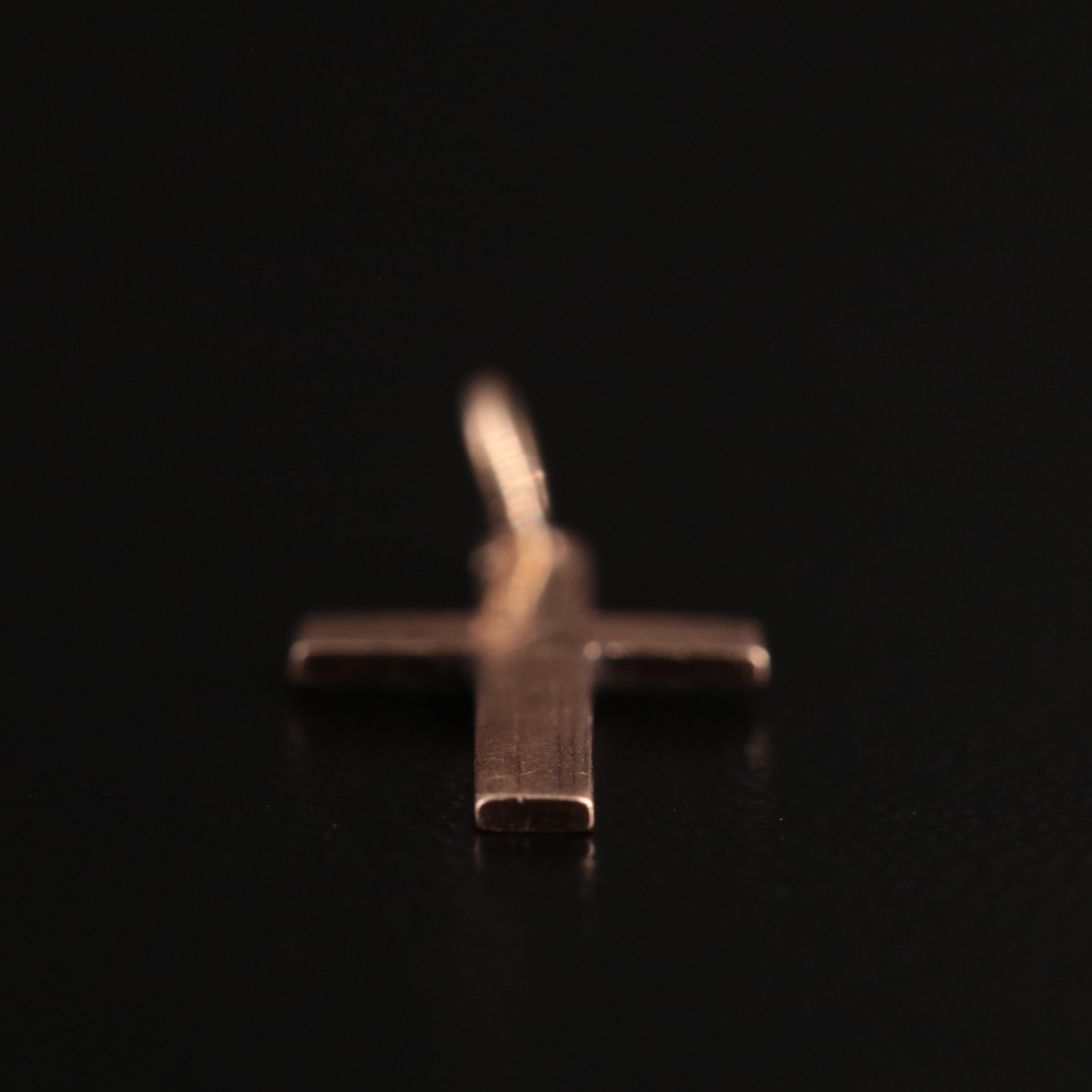 14K Flat Cross Pendant