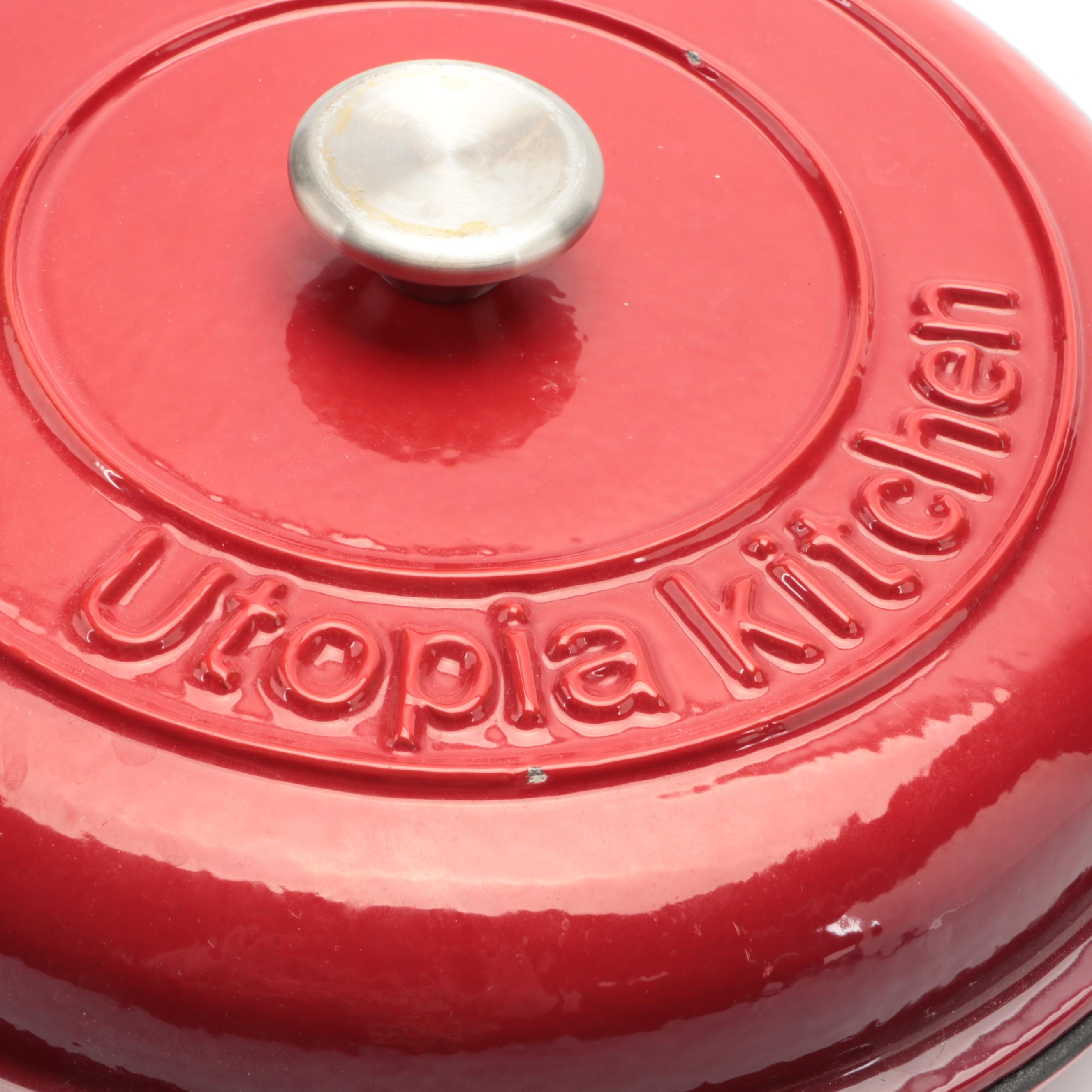 Utopia Kitchen Enameled Cast Iron Dual Handled Skillet