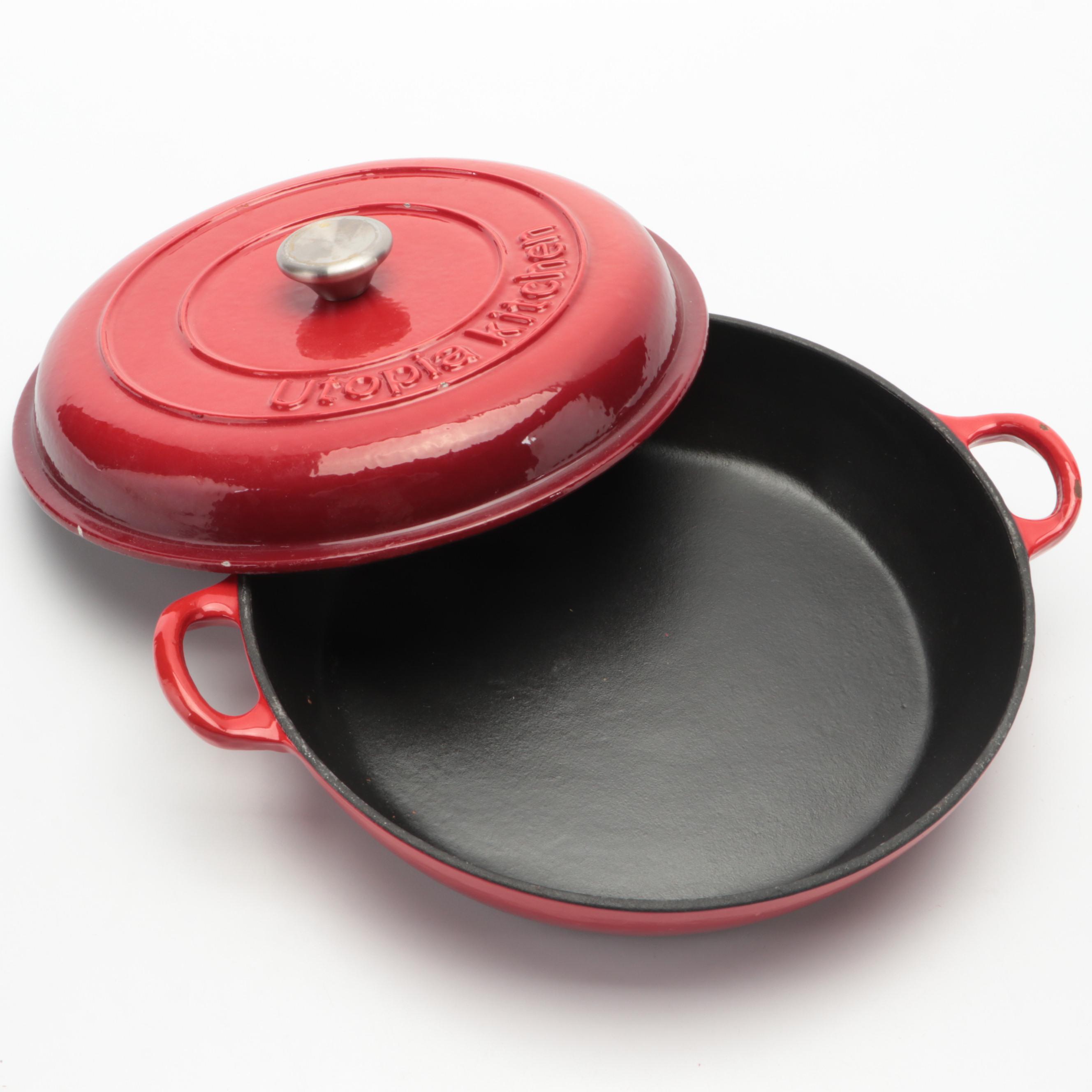 Utopia Kitchen Enameled Cast Iron Dual Handled Skillet