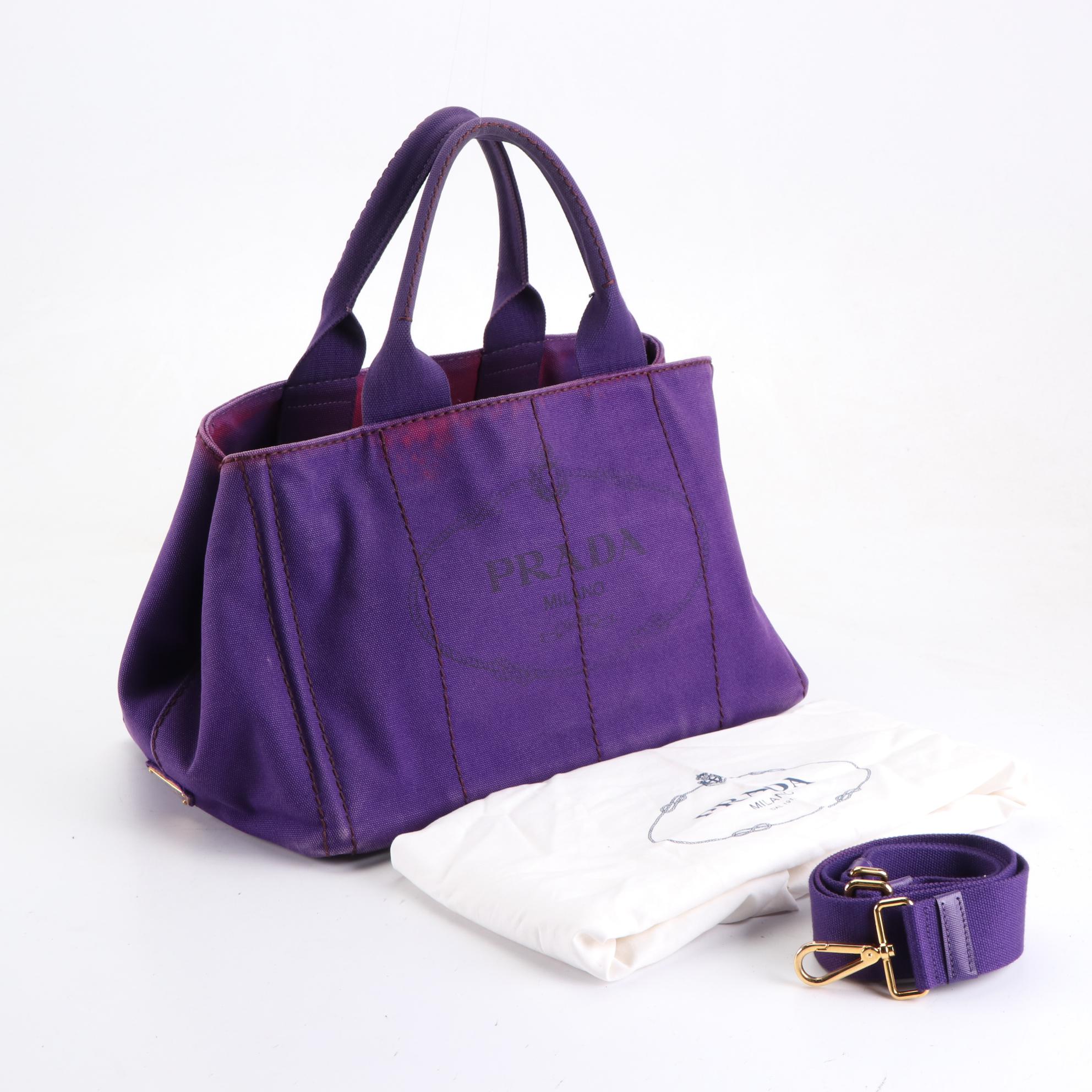 Prada Canapa Tote in Purple Canvas