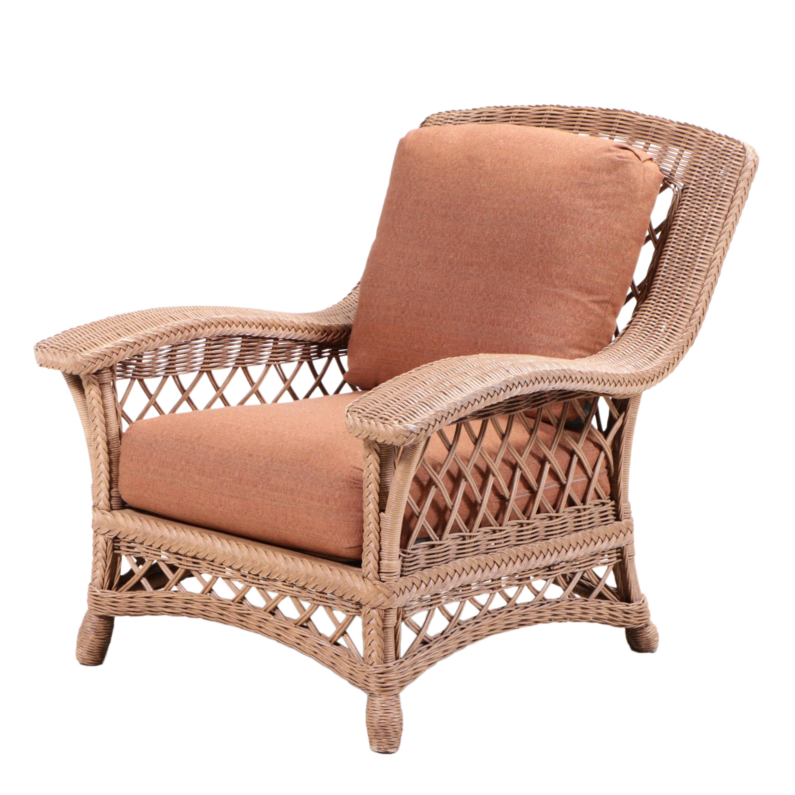 Rattan Wicker Lounge Chair with Cushions EBTH