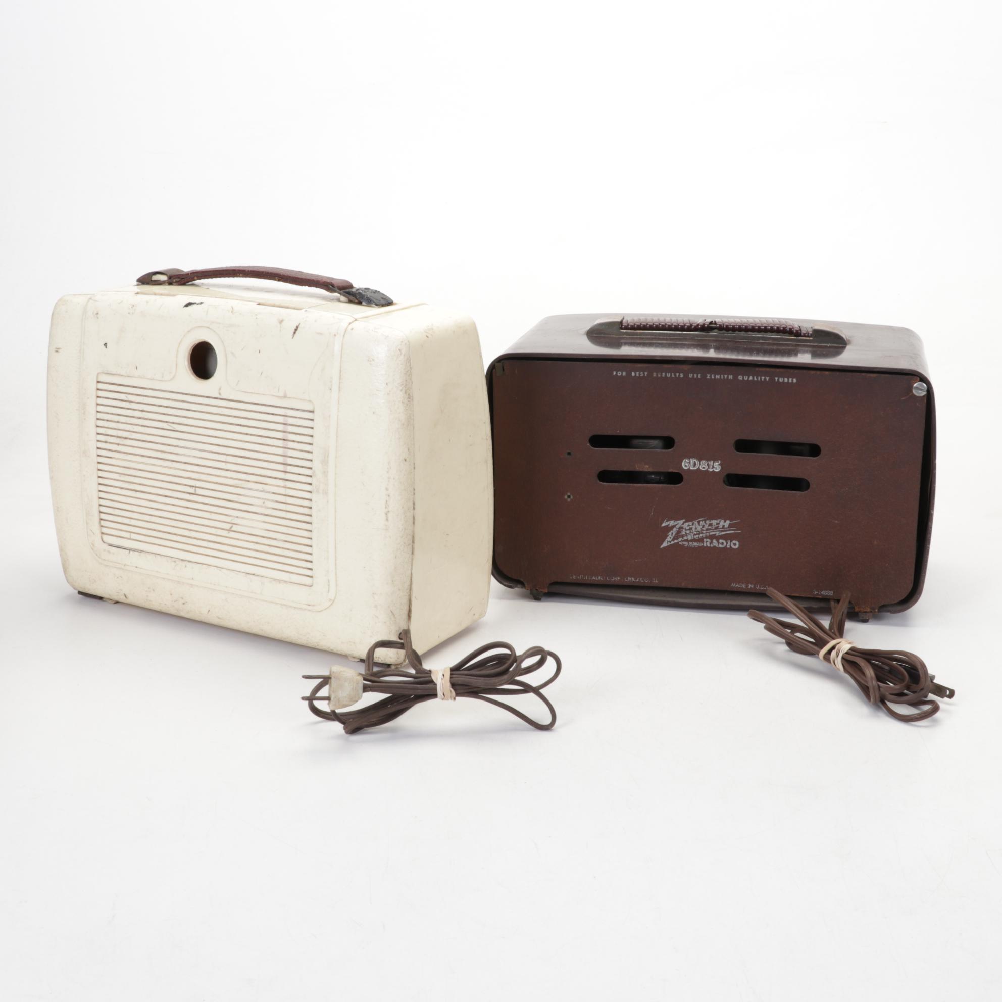 RCA Victor, Philco, GE, Zenith and Sears Transistor Radios, Mid-Late 20th C