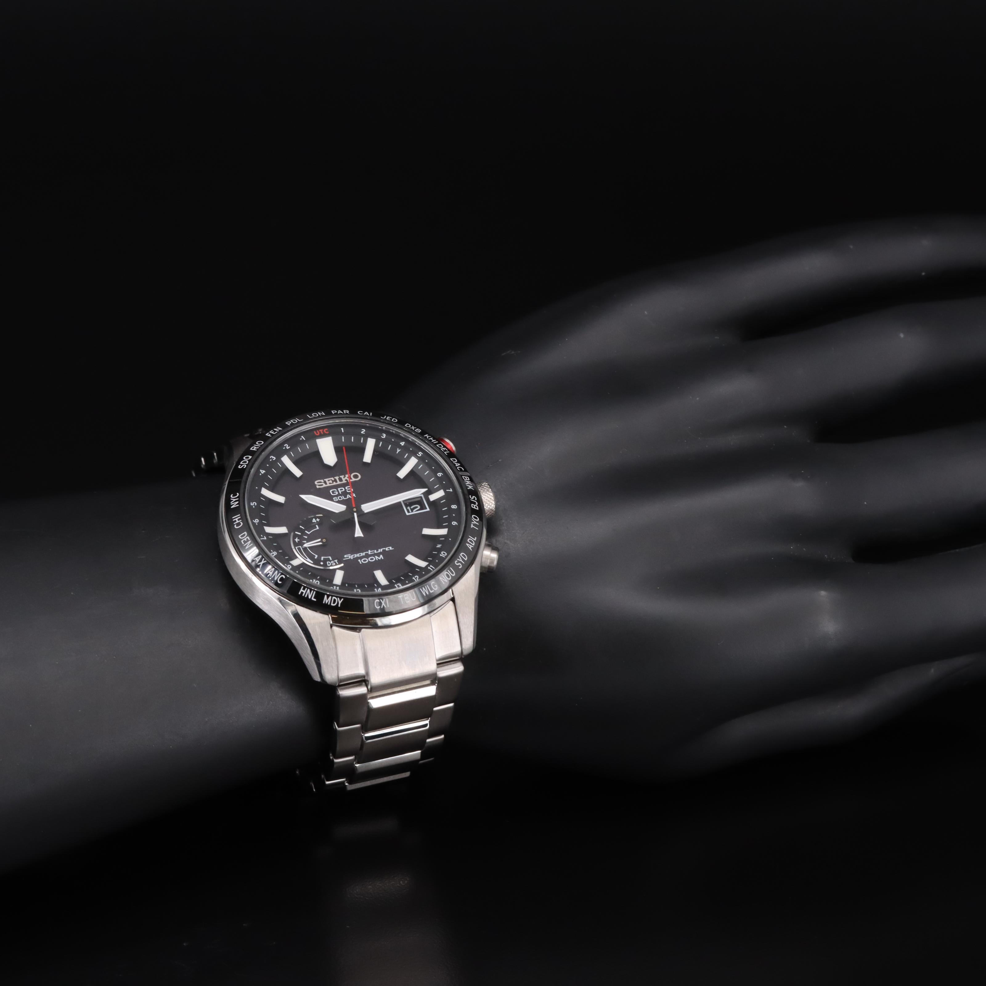 Seiko GPS Solar World-Time Sportura Watch