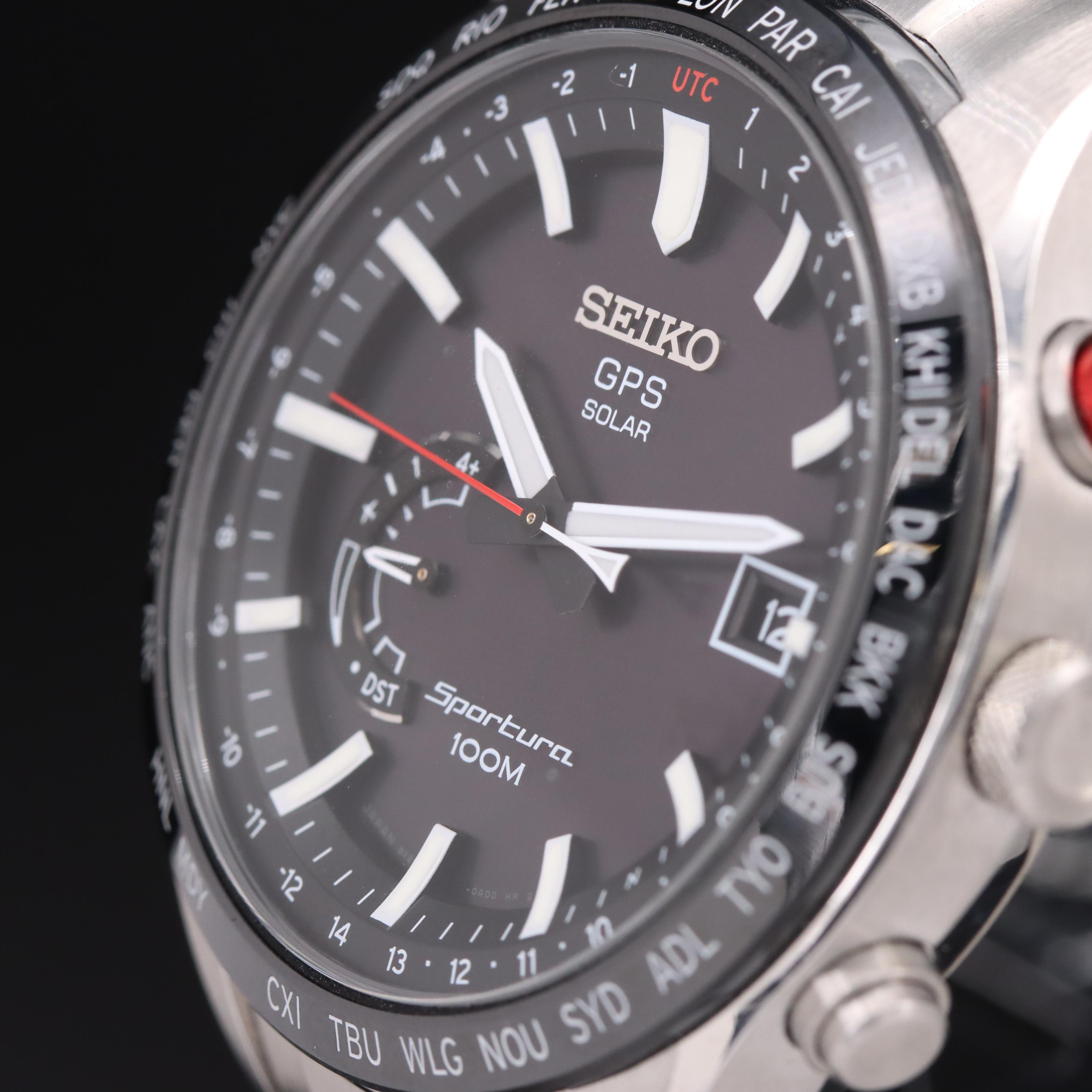 Seiko GPS Solar World-Time Sportura Watch