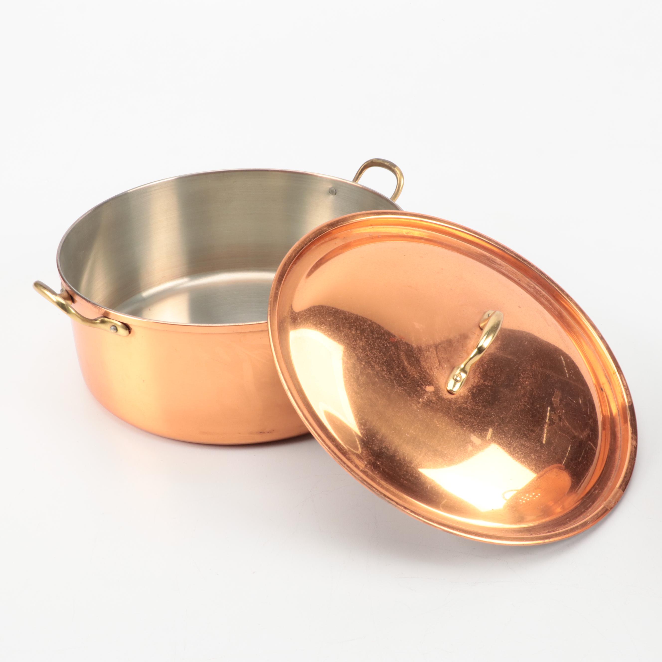 Tagus Copper Pot with Copper Pedestal Colander