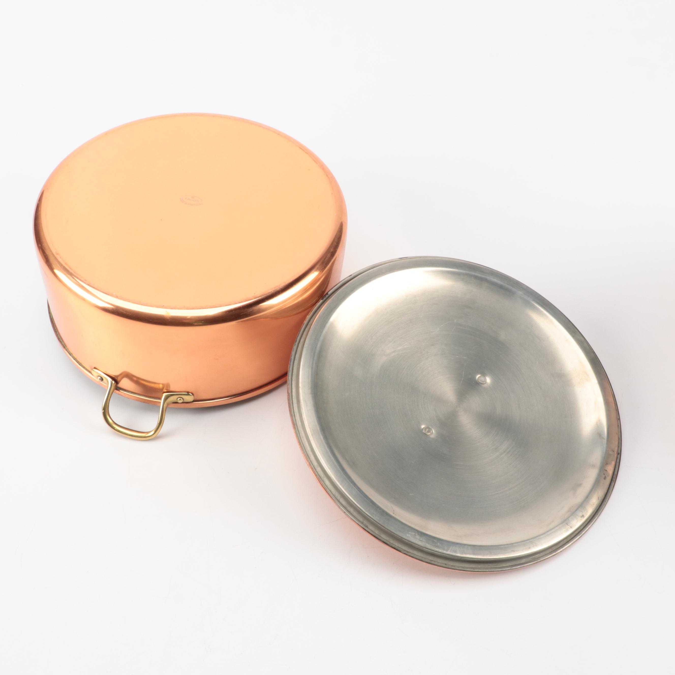 Tagus Copper Pot with Copper Pedestal Colander