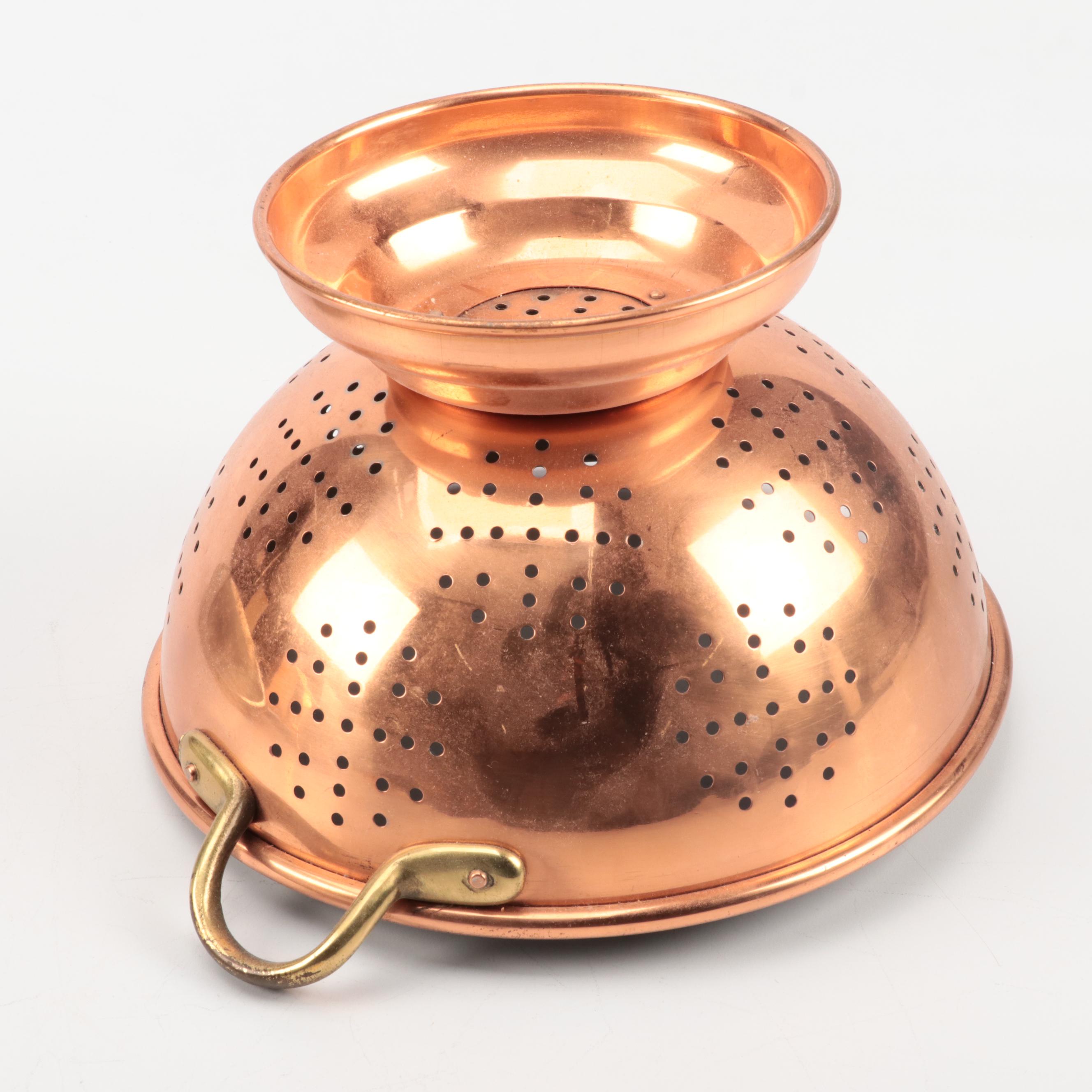 Tagus Copper Pot with Copper Pedestal Colander
