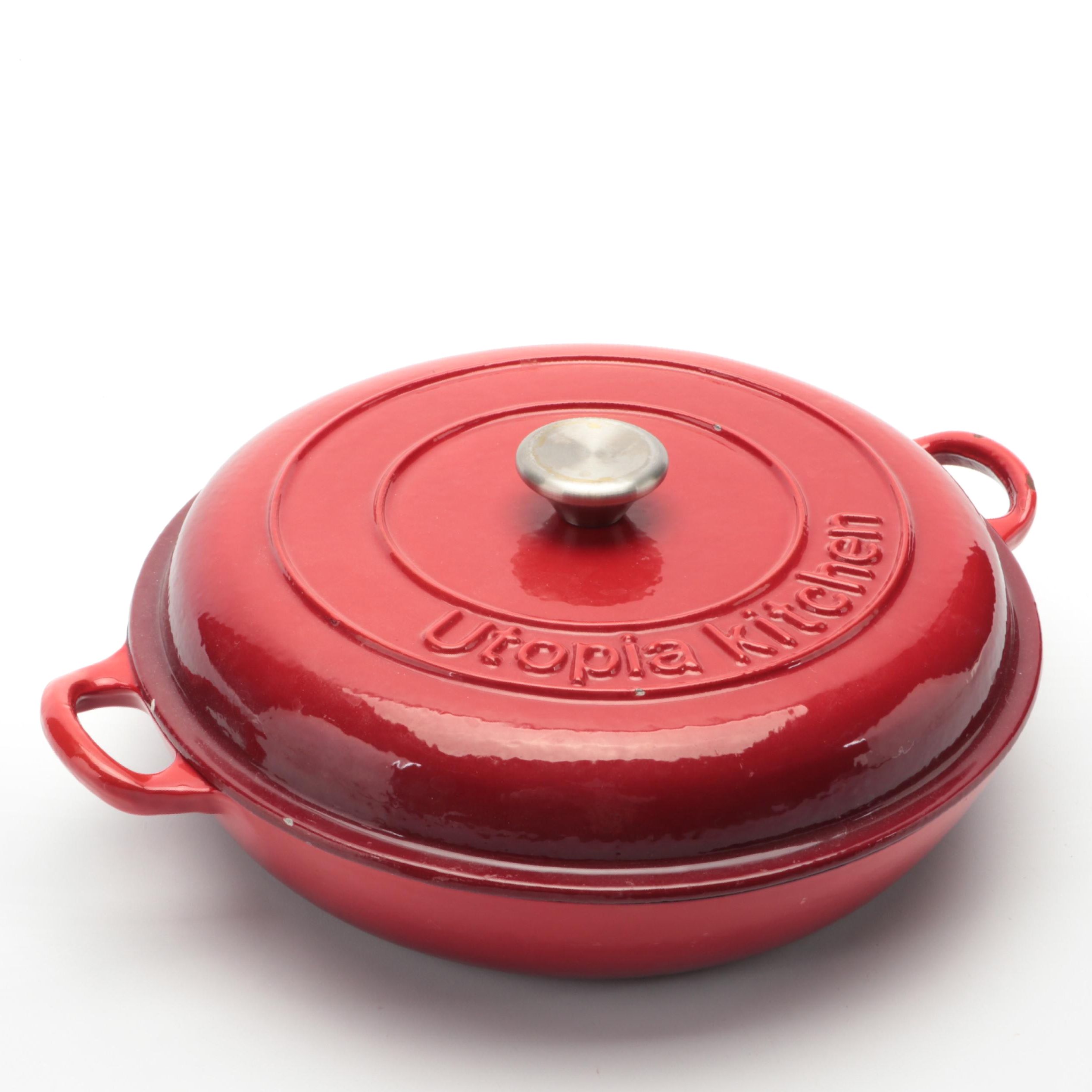 Utopia Kitchen Enameled Cast Iron Dual Handled Skillet