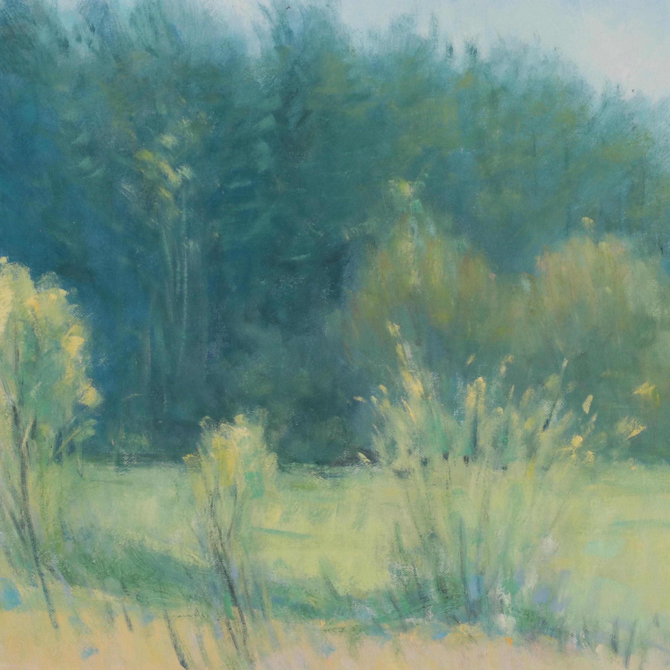 N. Ming Oil Painting of Verdant Landscape, 21st Century