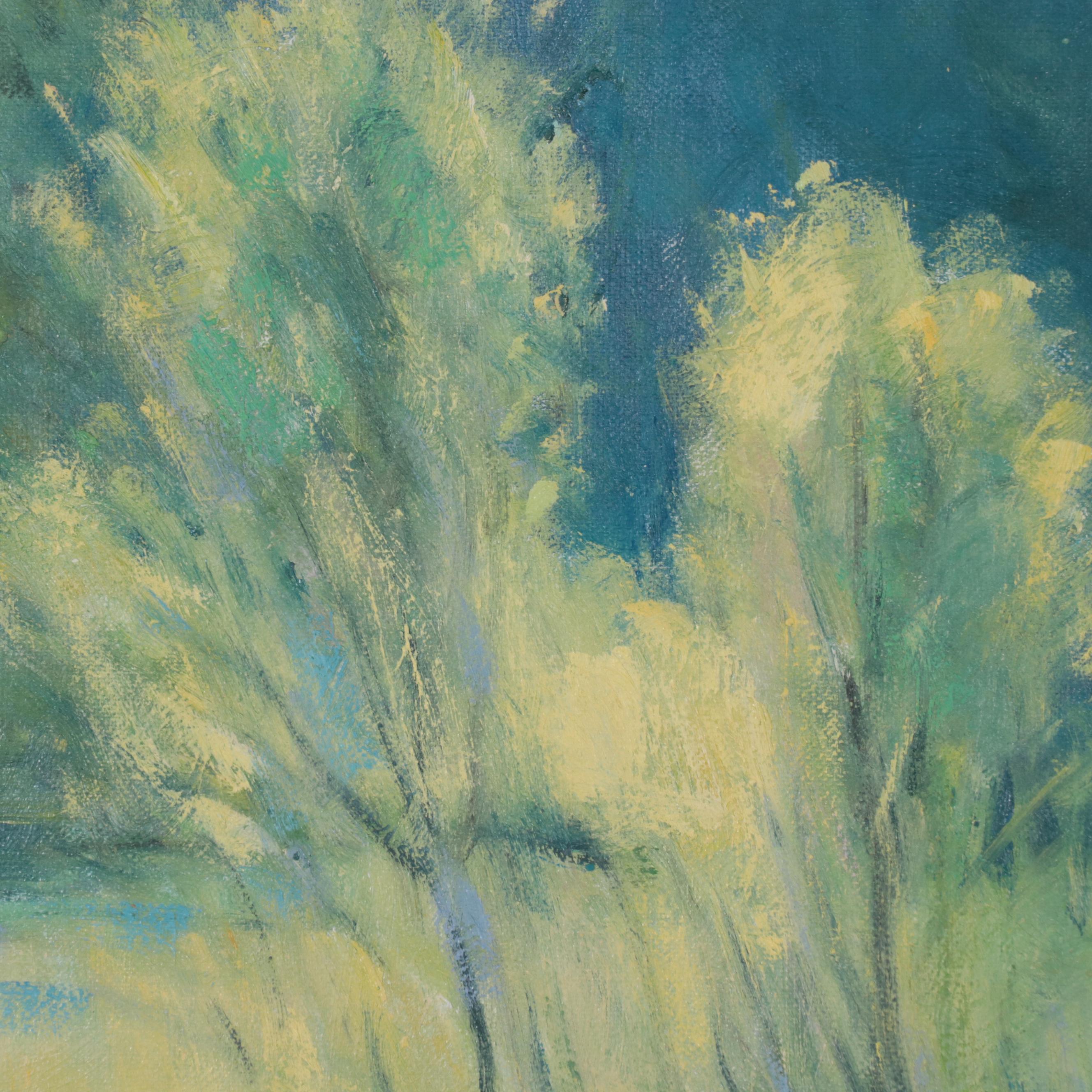 N. Ming Oil Painting of Verdant Landscape, 21st Century