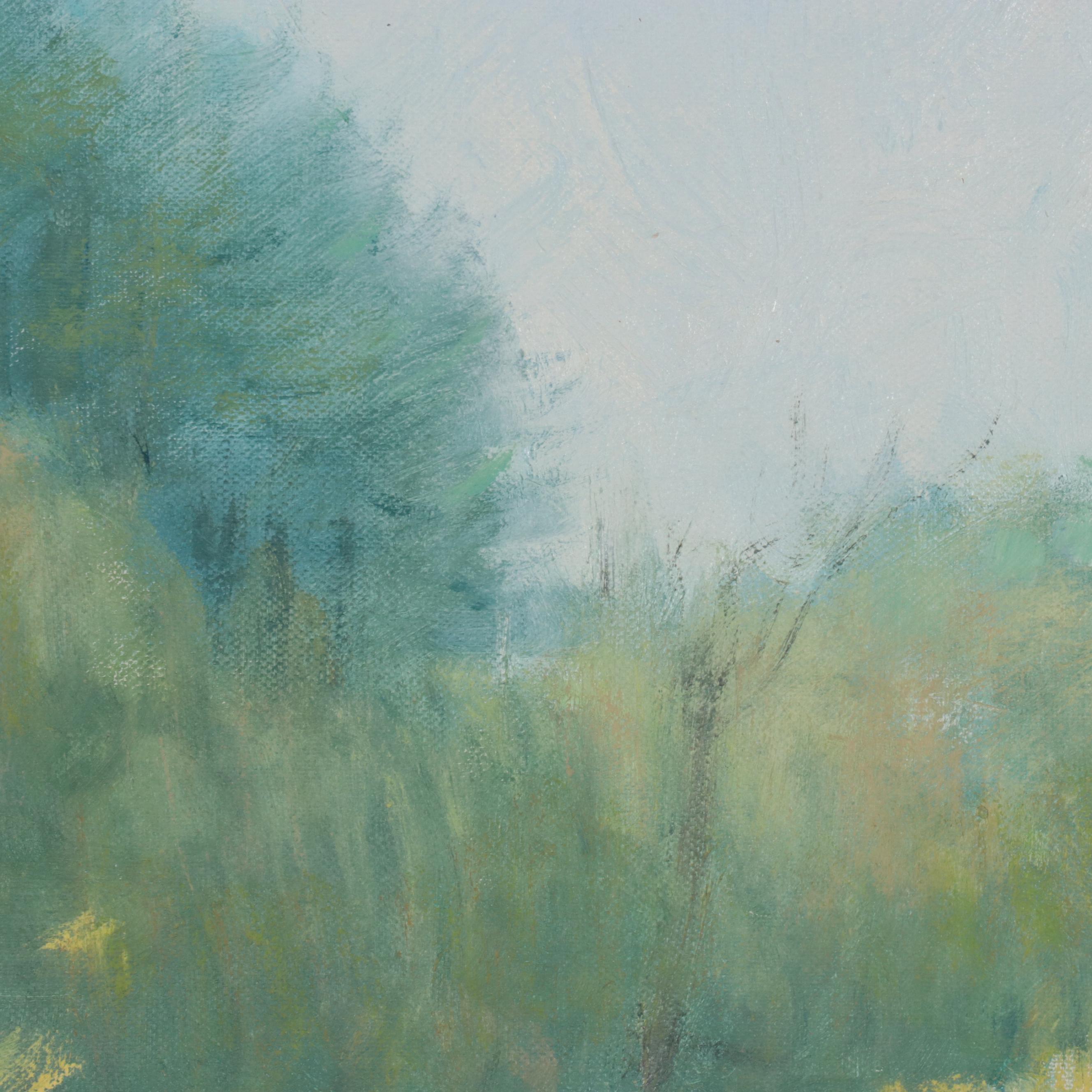 N. Ming Oil Painting of Verdant Landscape, 21st Century