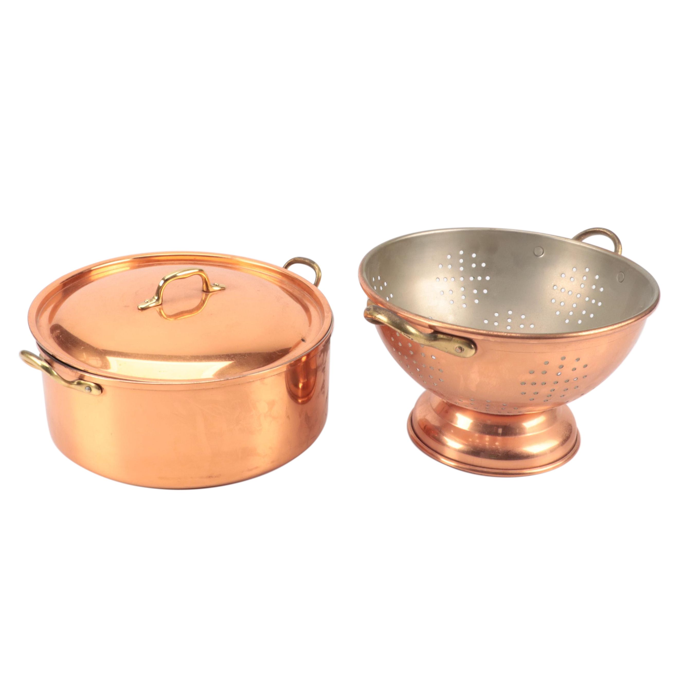 Tagus Copper Pot with Copper Pedestal Colander