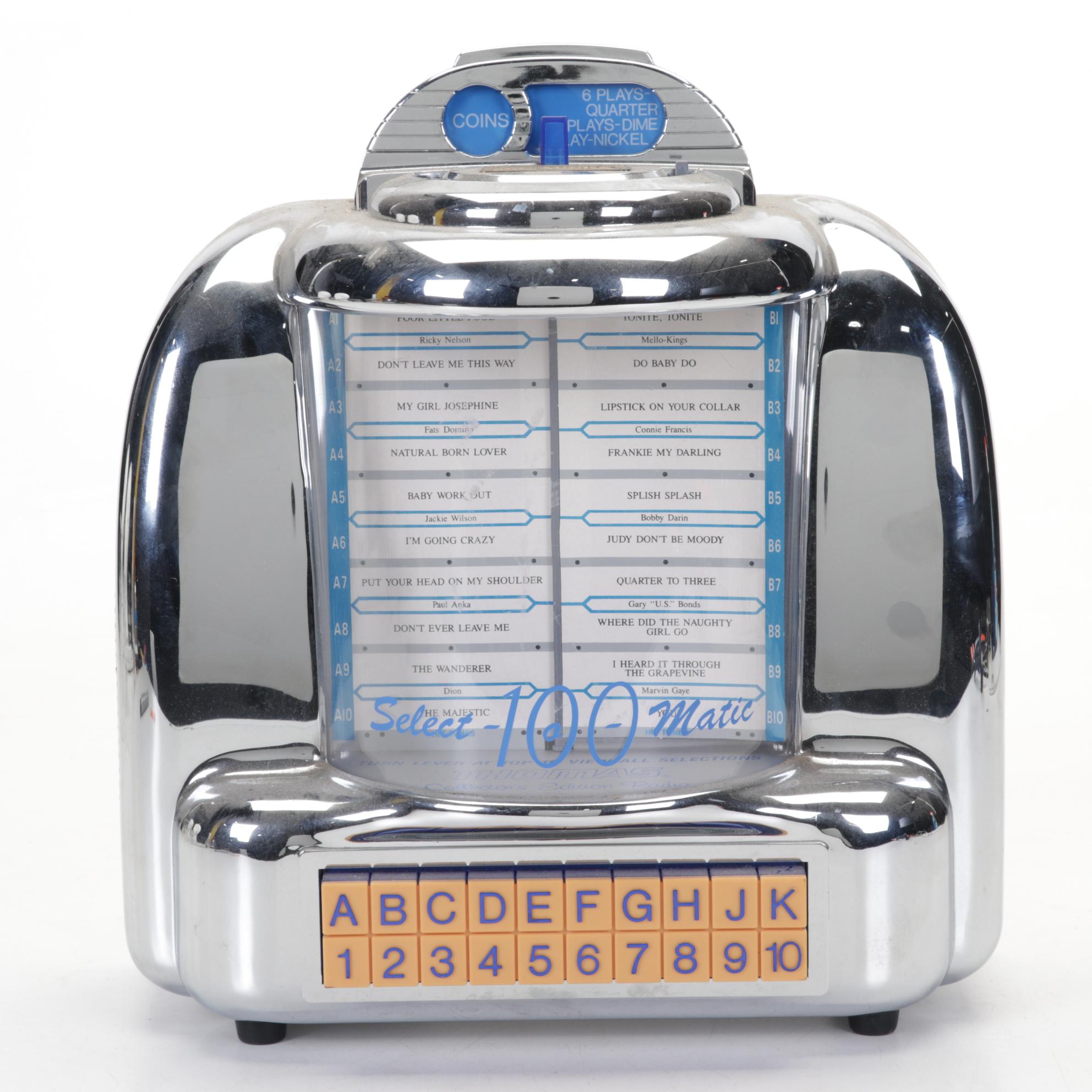 Rock-Ola Commercial Tabletop Jukebox and Thomas Reproduction Collector's Radio