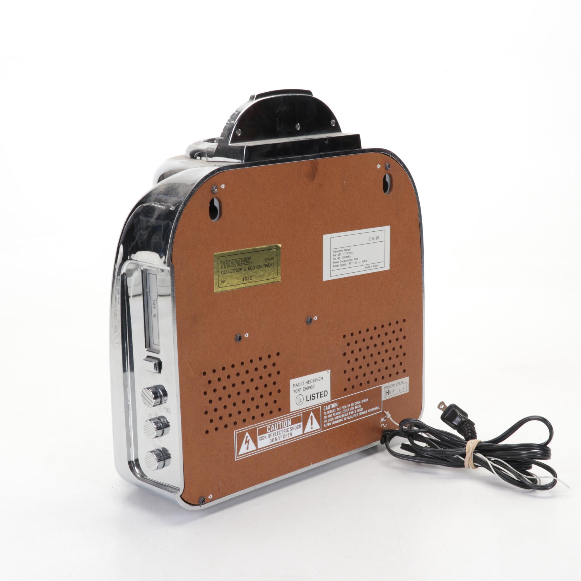 Rock-Ola Commercial Tabletop Jukebox and Thomas Reproduction Collector's Radio