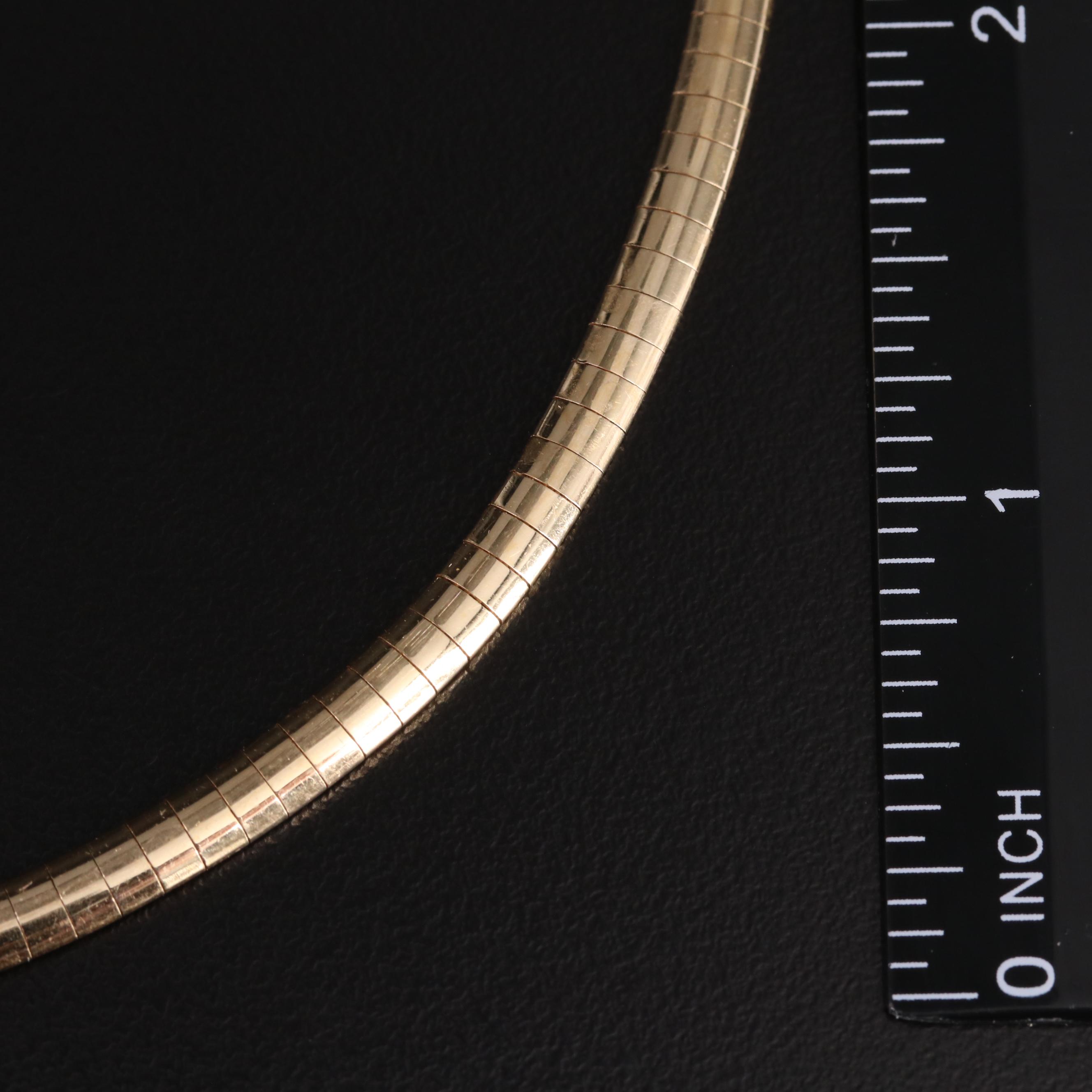 Italian 14K Omega Chain Necklace