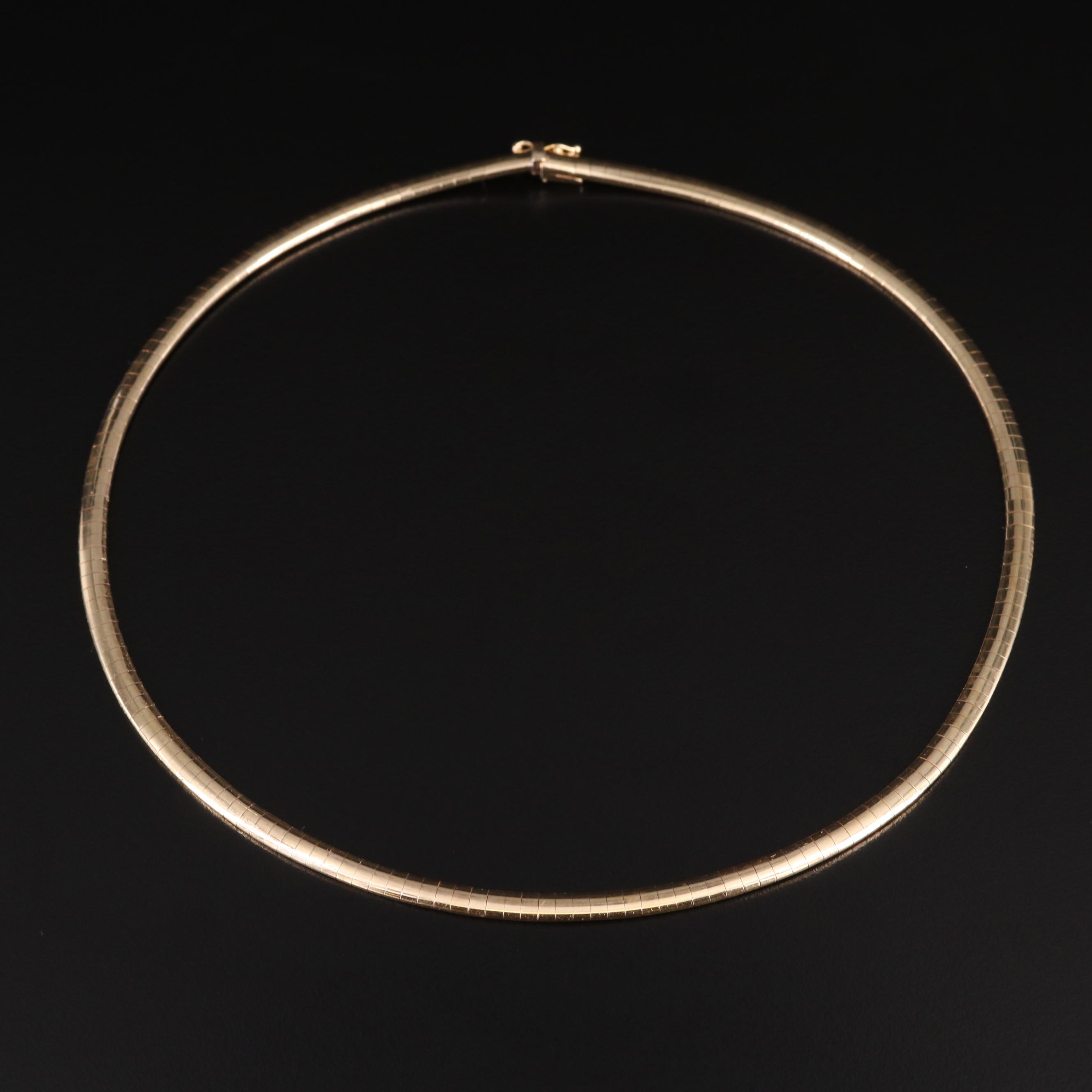 Italian 14K Omega Chain Necklace