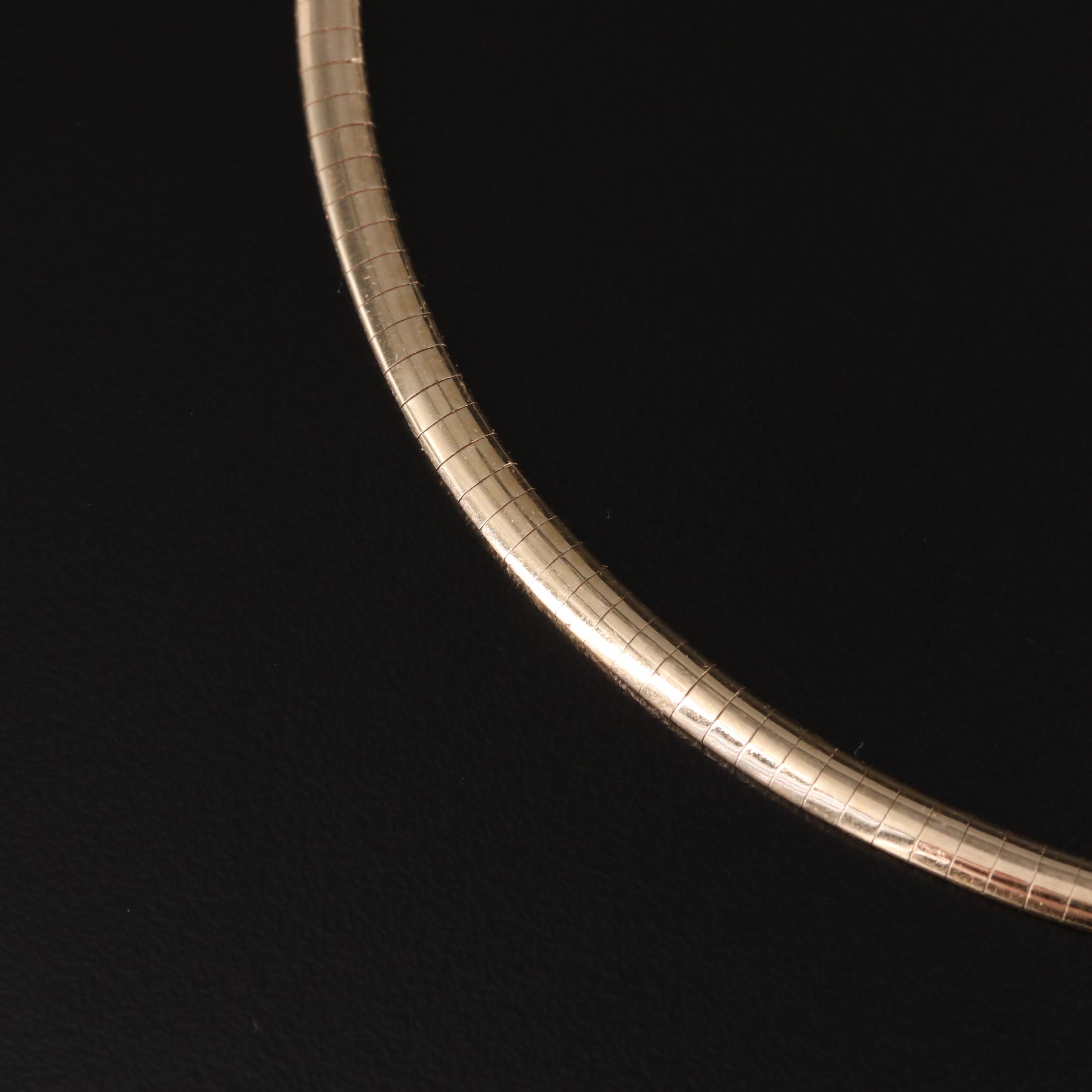 Italian 14K Omega Chain Necklace