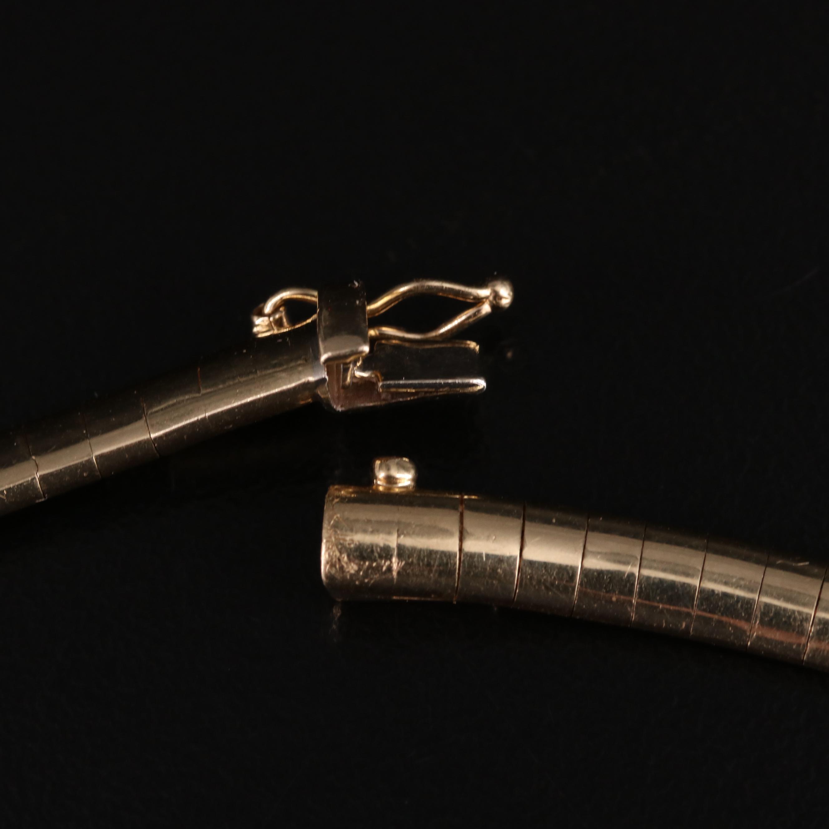 Italian 14K Omega Chain Necklace