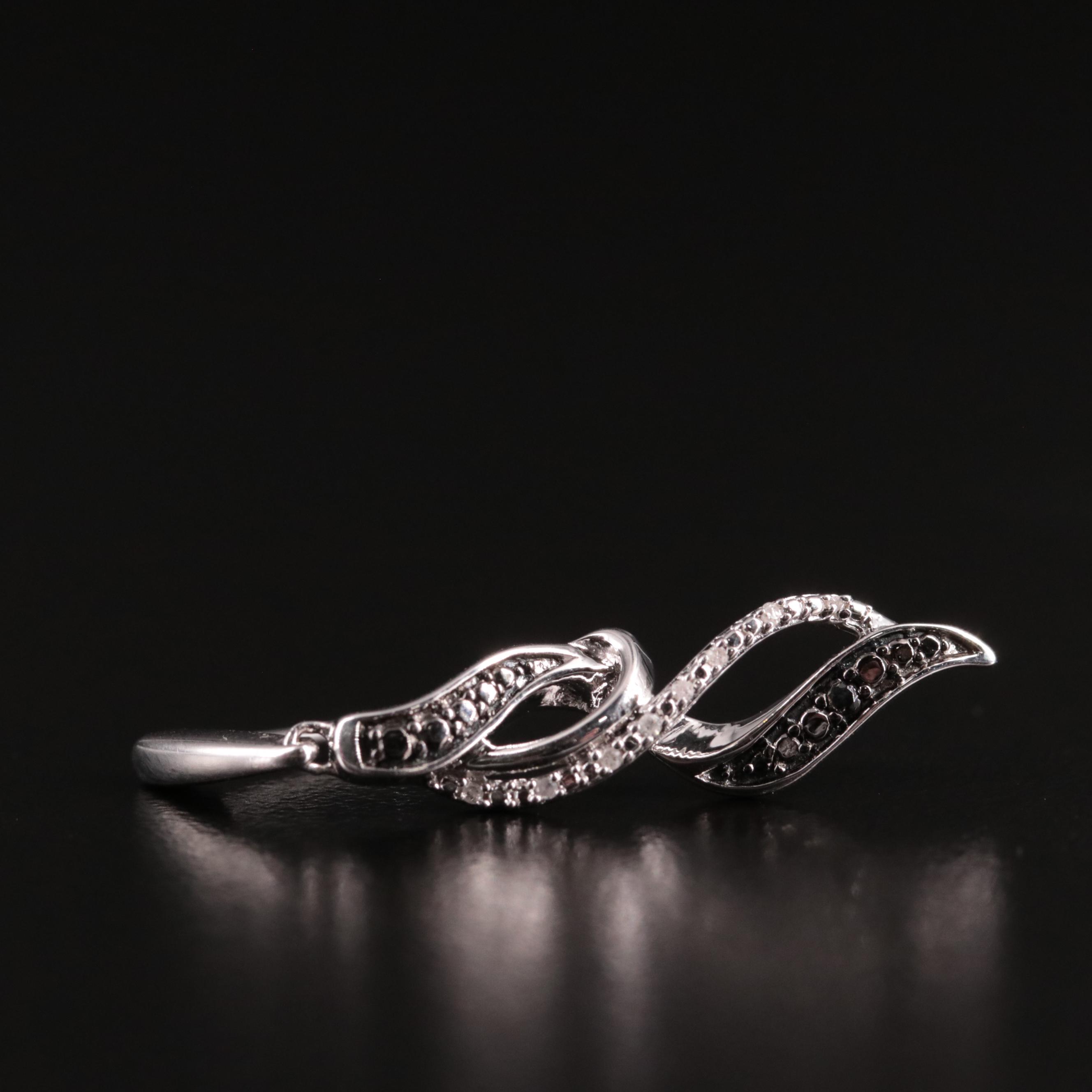 Sterling Diamond Twist Drop Earrings