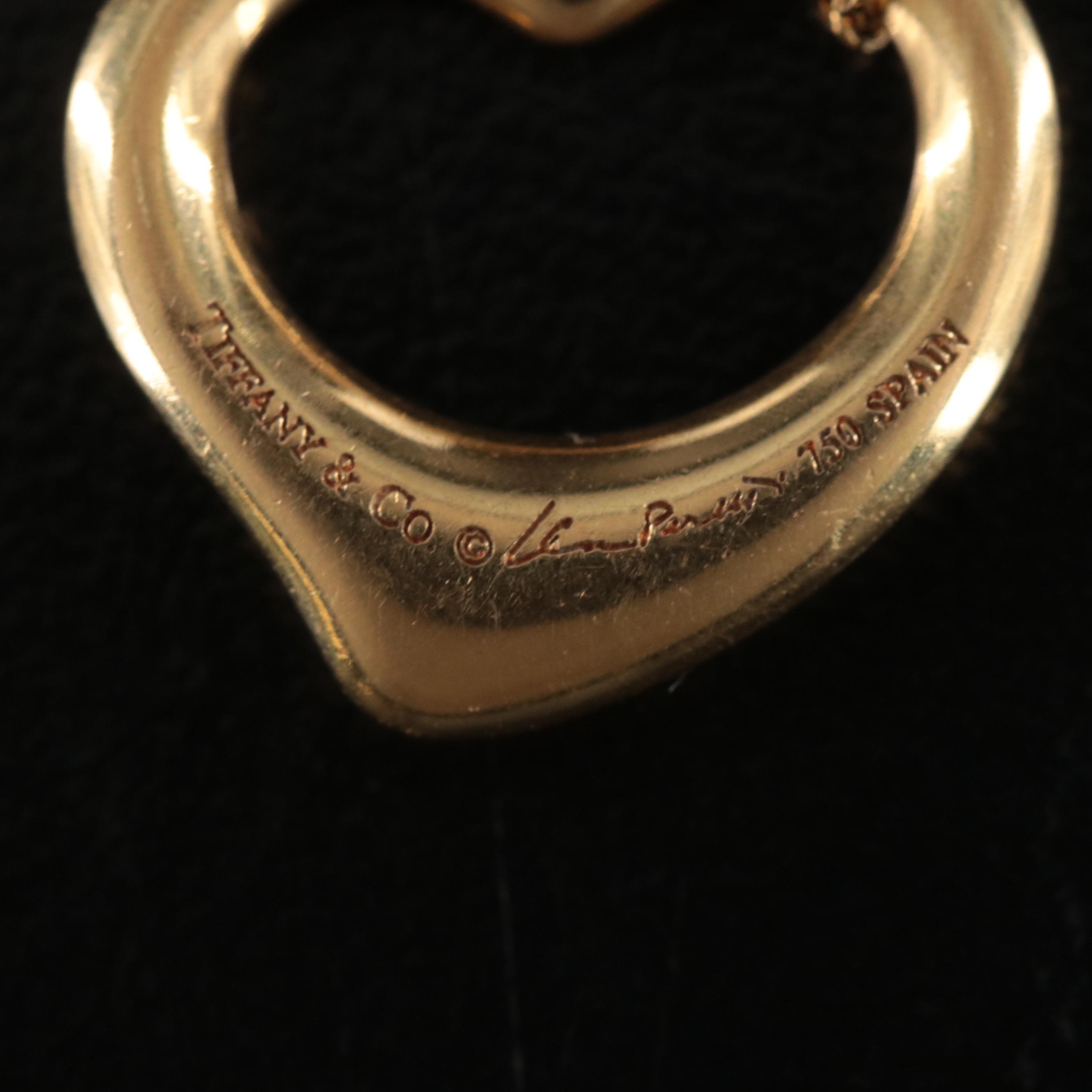 Elsa Peretti for Tiffany & Co. "Open Heart" 18K 0.06 CTW Fancy Diamond Necklace