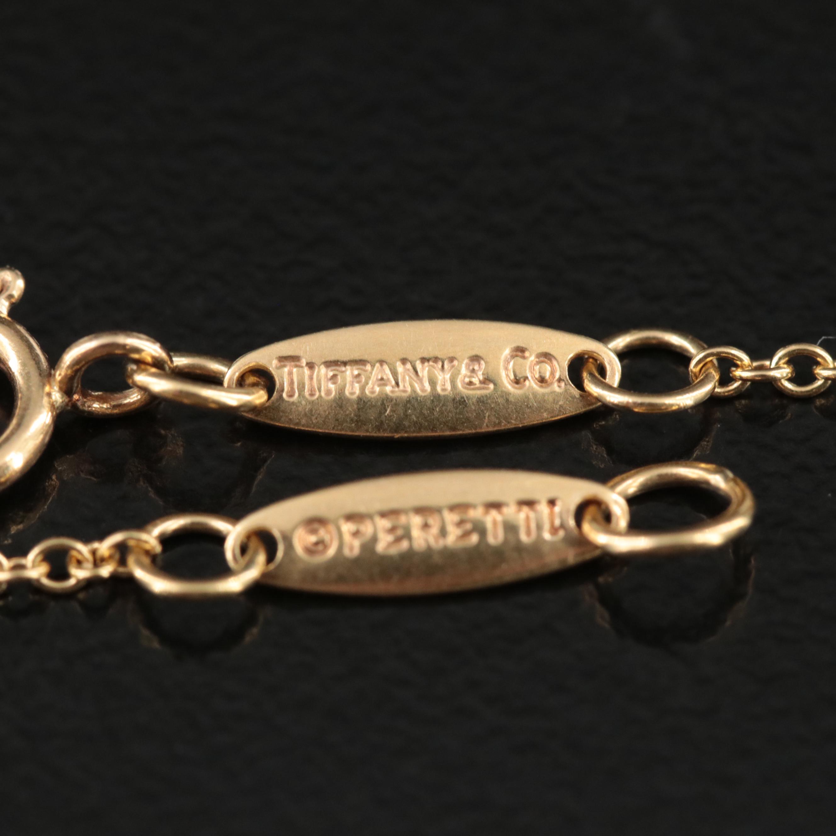 Elsa Peretti for Tiffany & Co. "Open Heart" 18K 0.06 CTW Fancy Diamond Necklace