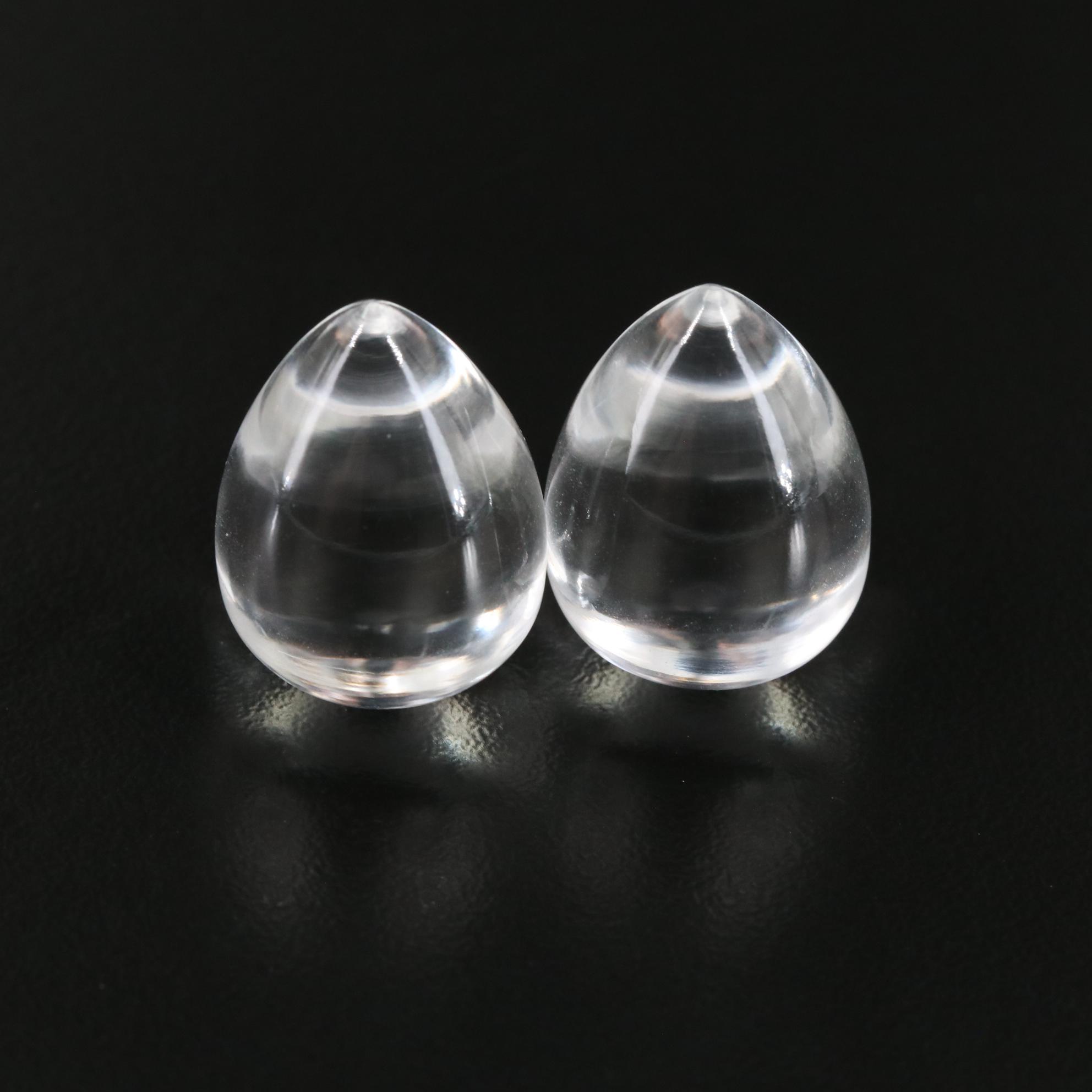 Loose 59.88 CTW Matched Pair Rock Crystal Quartz