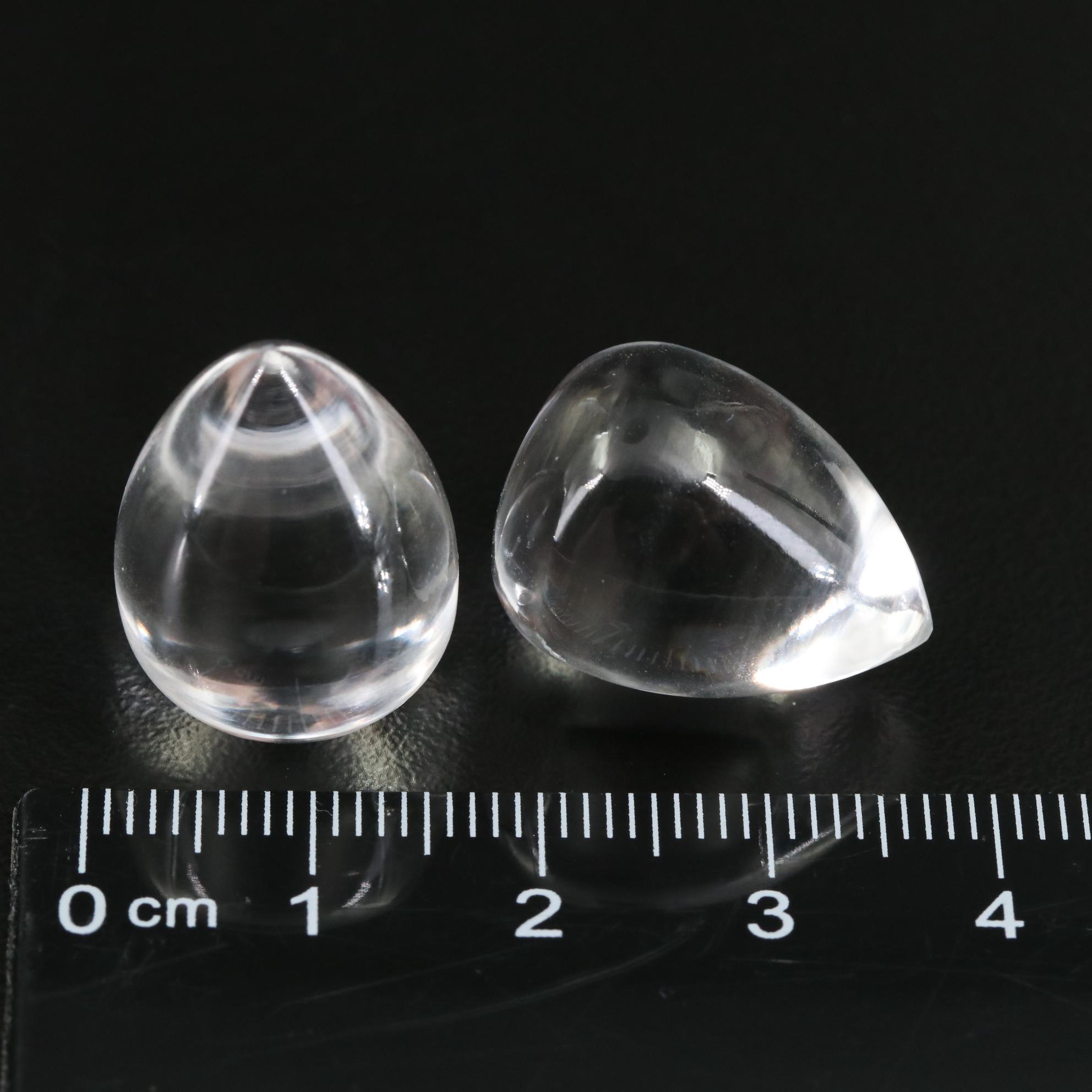 Loose 59.88 CTW Matched Pair Rock Crystal Quartz
