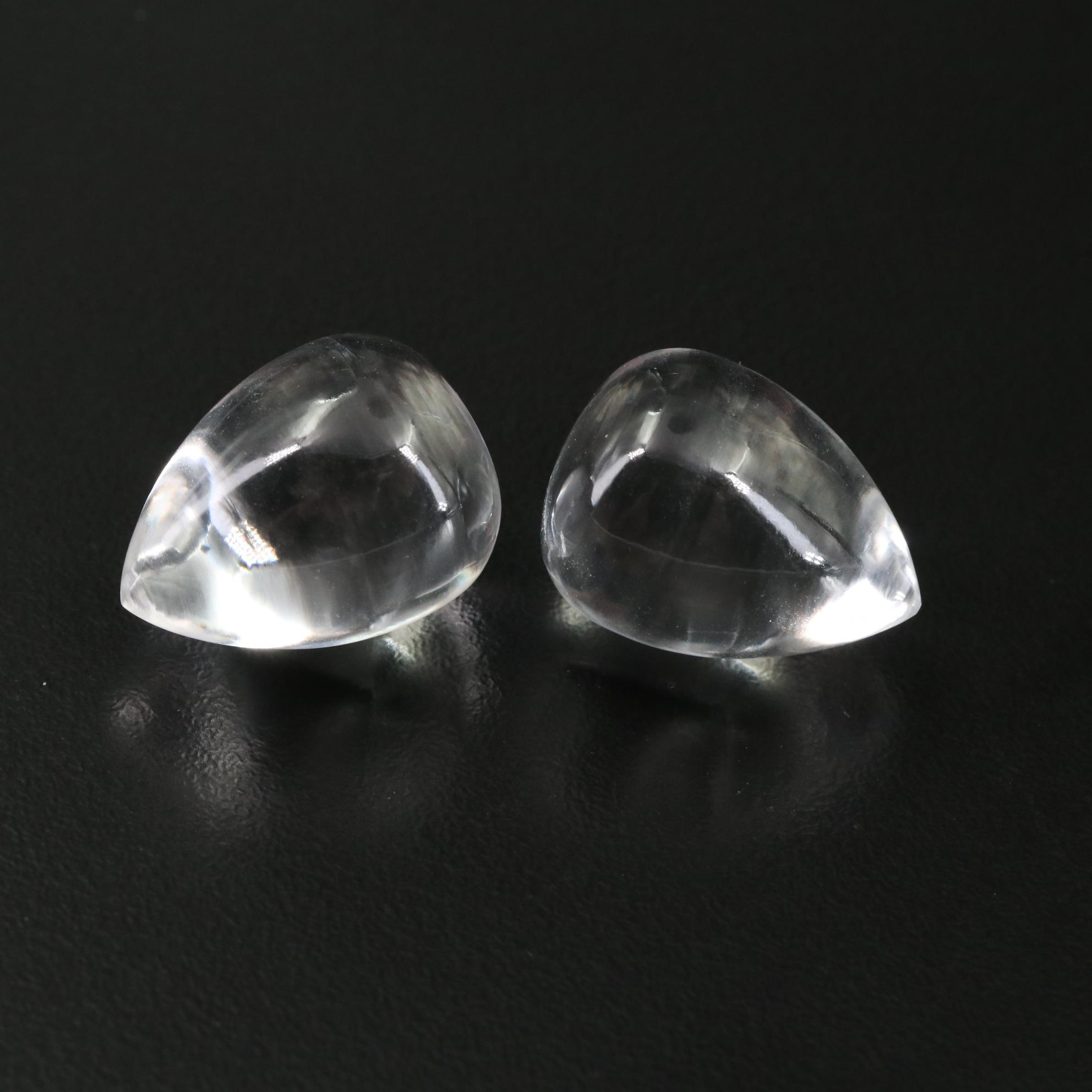 Loose 59.88 CTW Matched Pair Rock Crystal Quartz