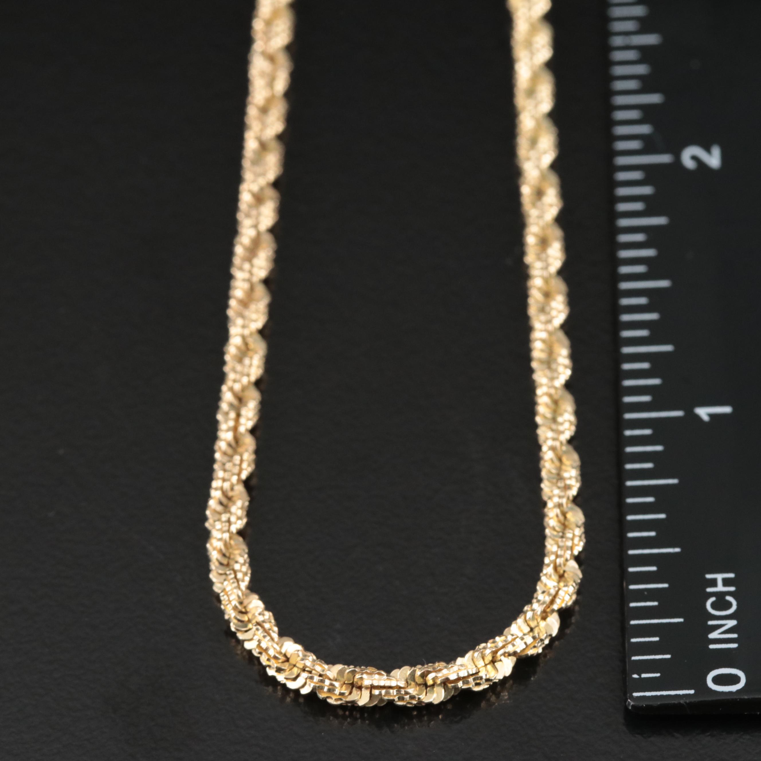 10K Rope Sparkle Chain Necklace