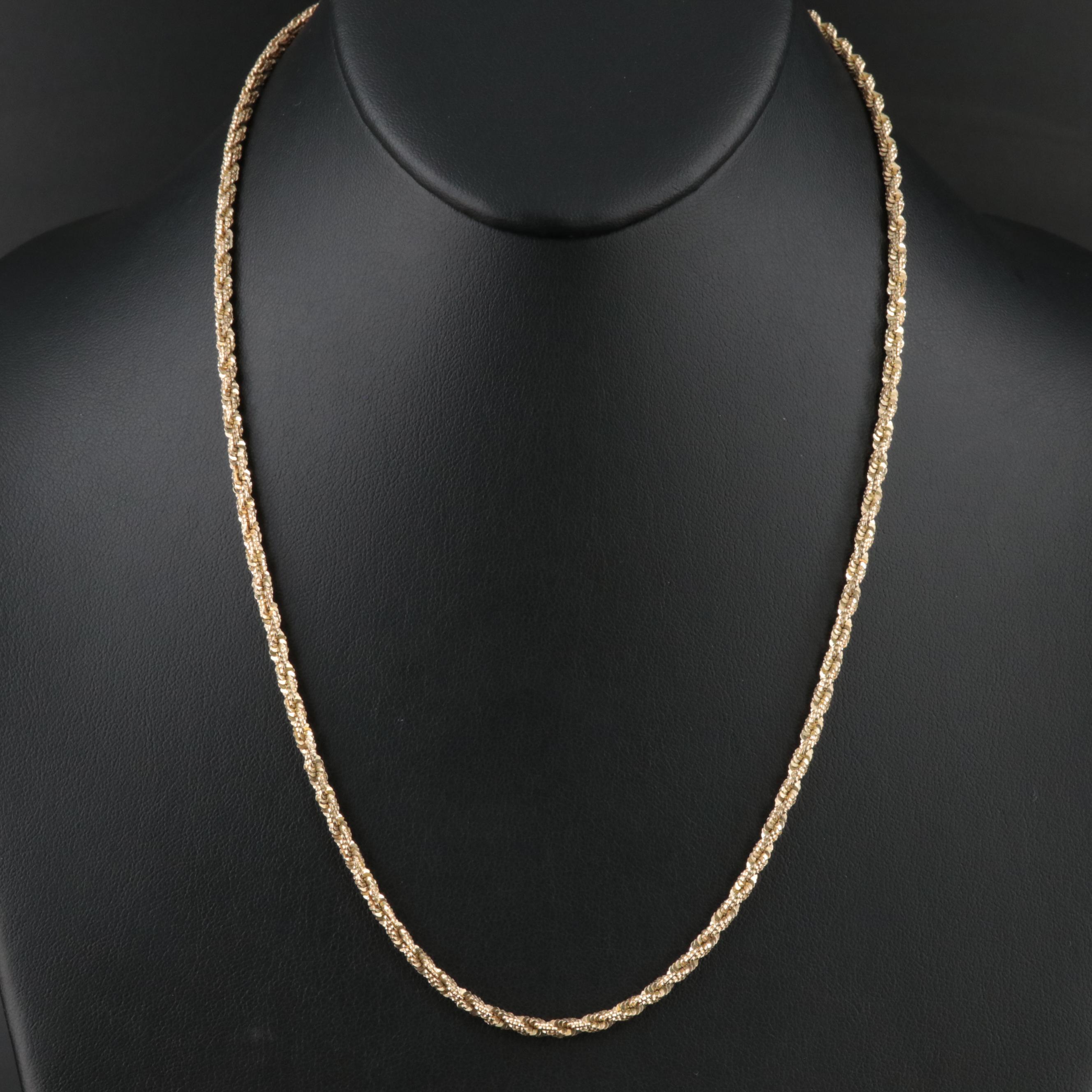 10K Rope Sparkle Chain Necklace