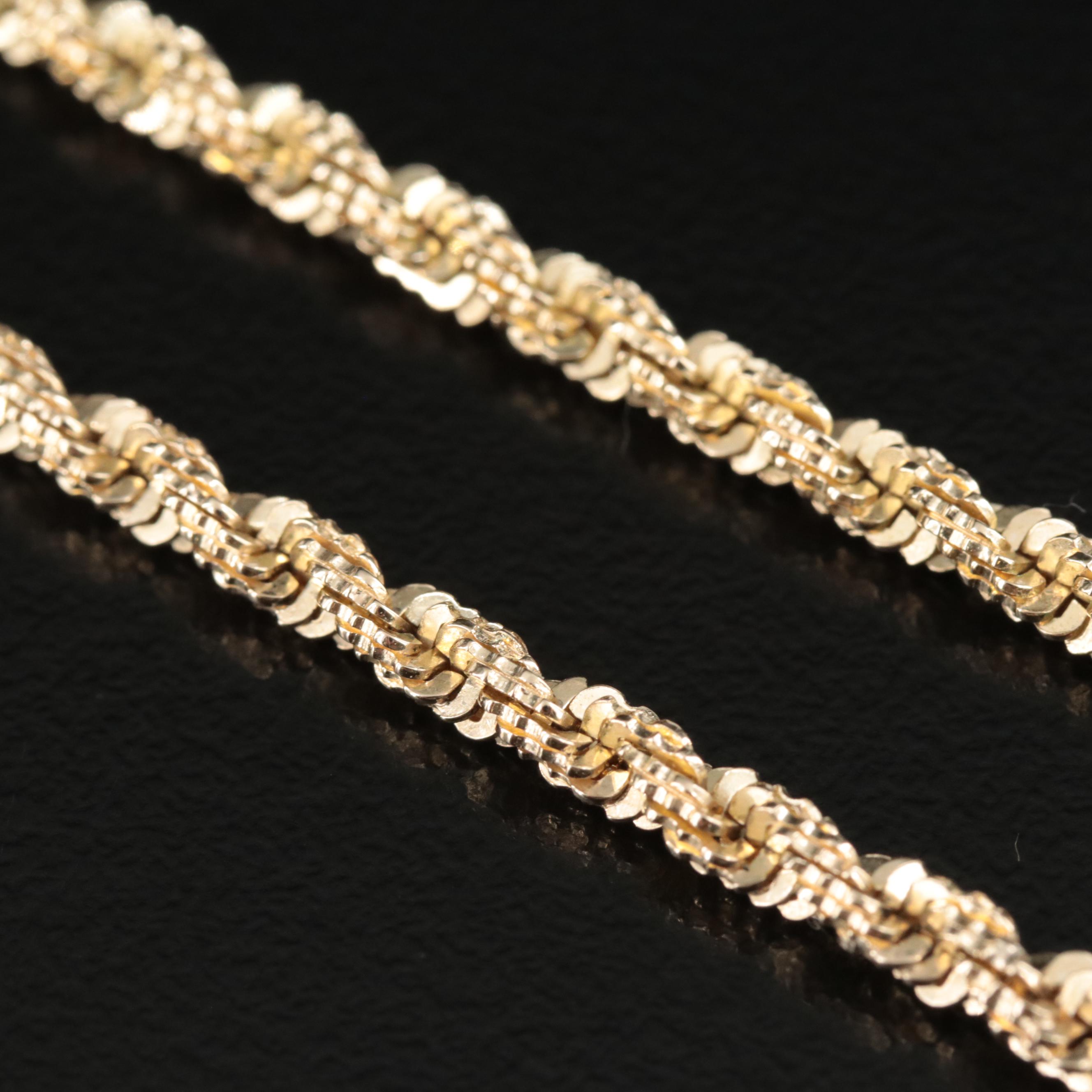 10K Rope Sparkle Chain Necklace