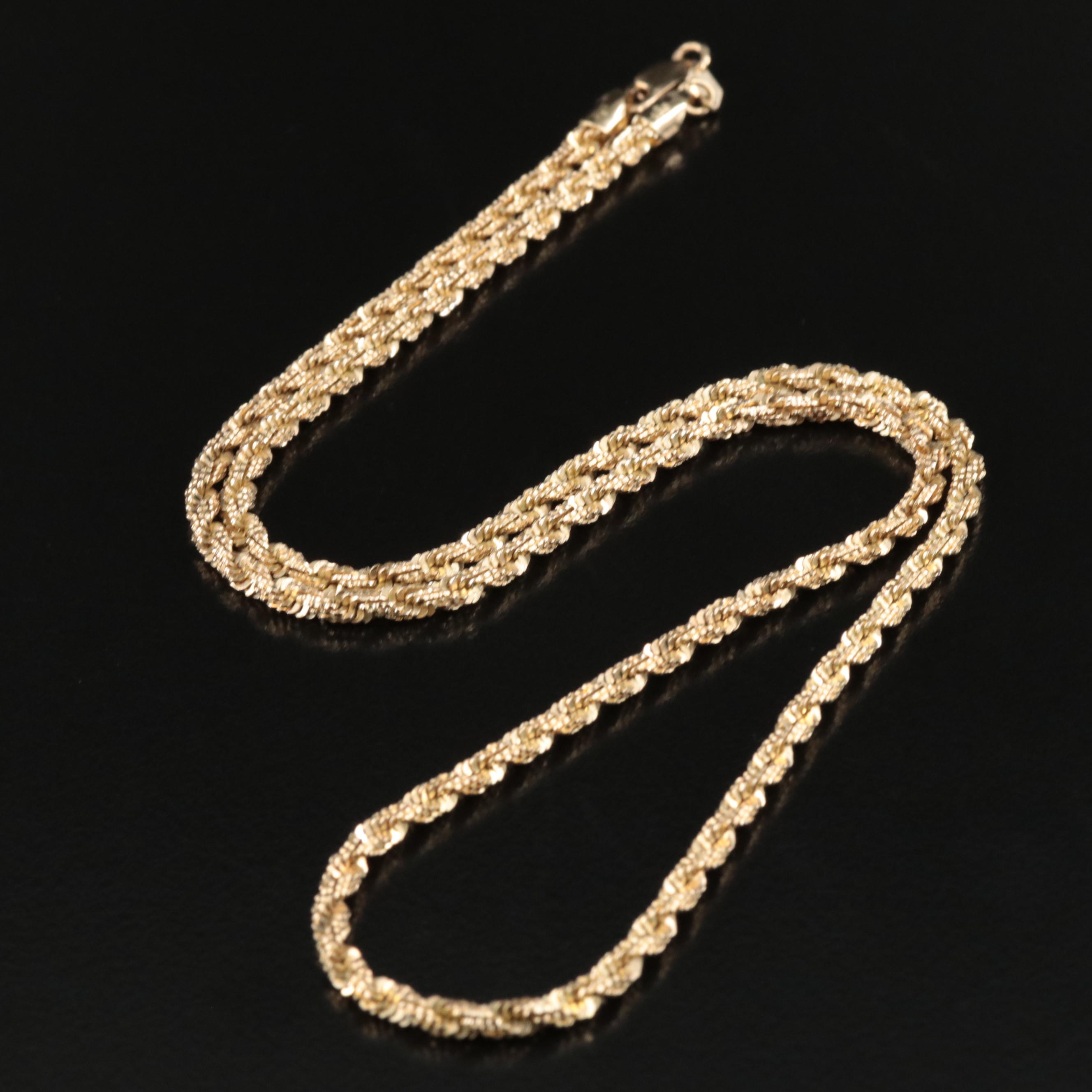 10K Rope Sparkle Chain Necklace