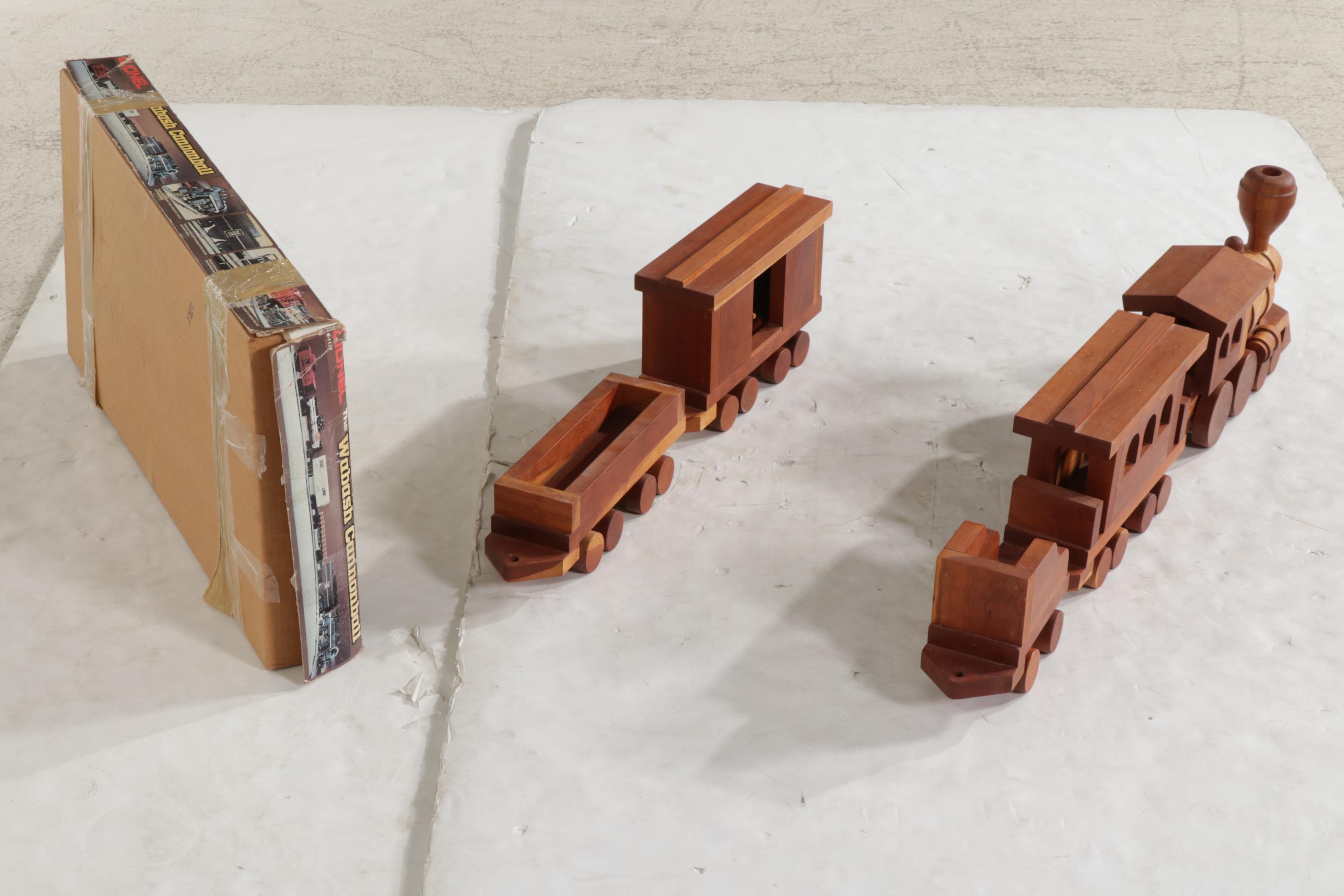 Lionel Wabash Cannonball Electric Train Set With Handmade Wooden Train, 1981