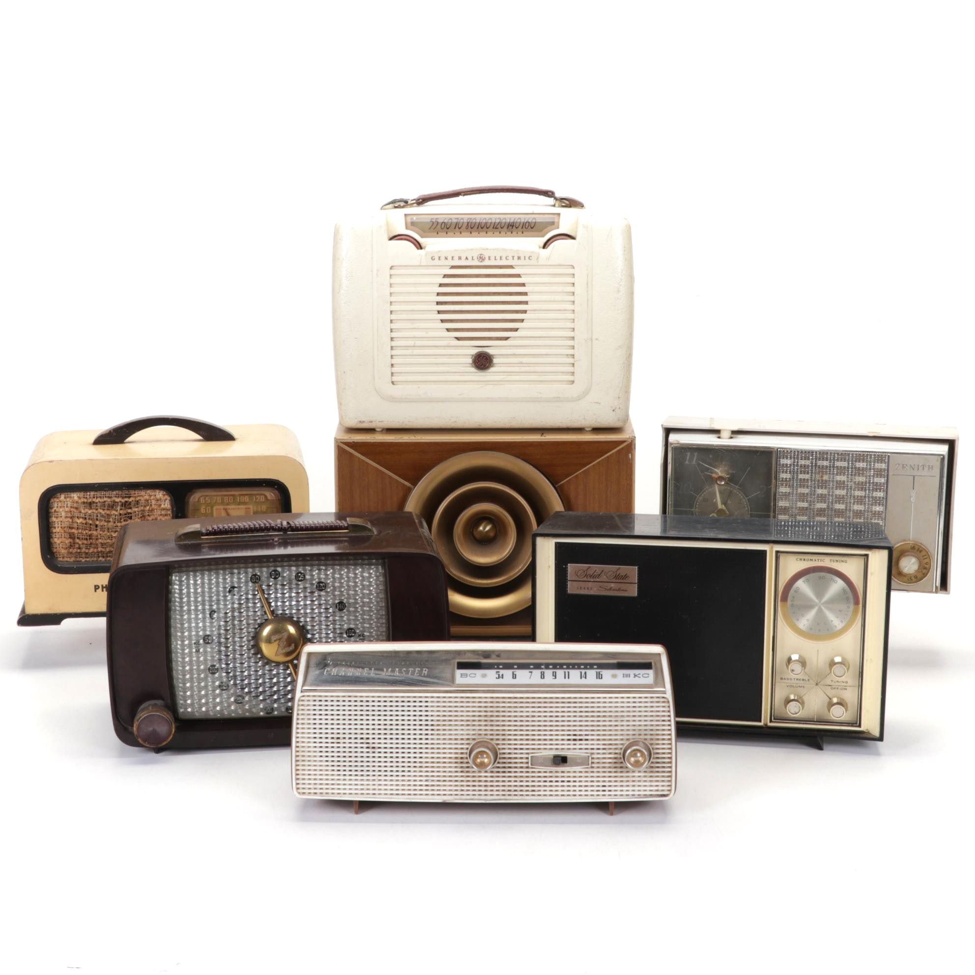 RCA Victor, Philco, GE, Zenith and Sears Transistor Radios, Mid-Late 20th C