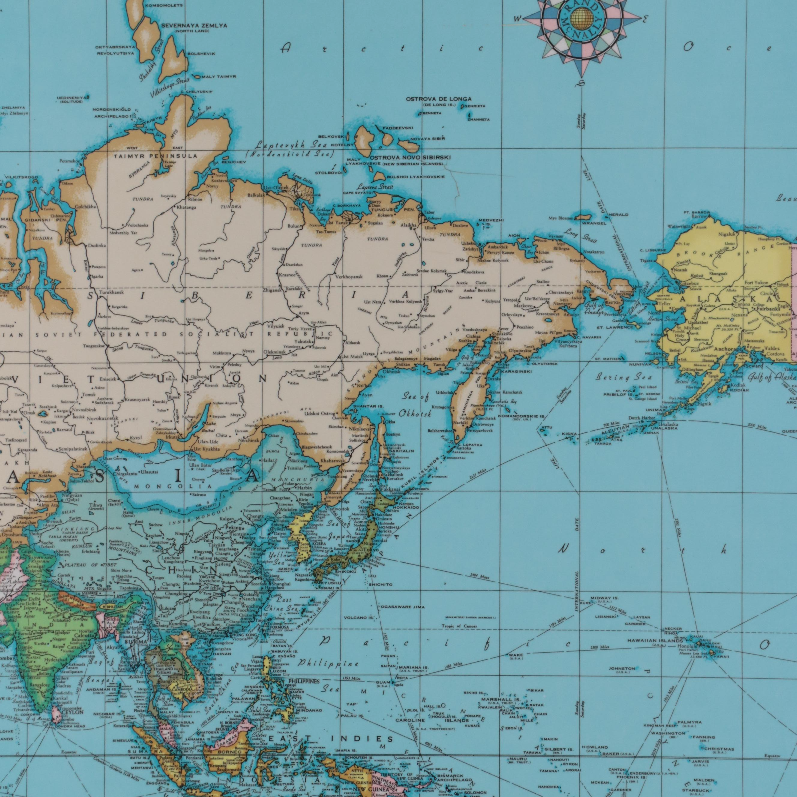 Rand McNally "Cosmopolitan World on Mercator's Projection" World Map