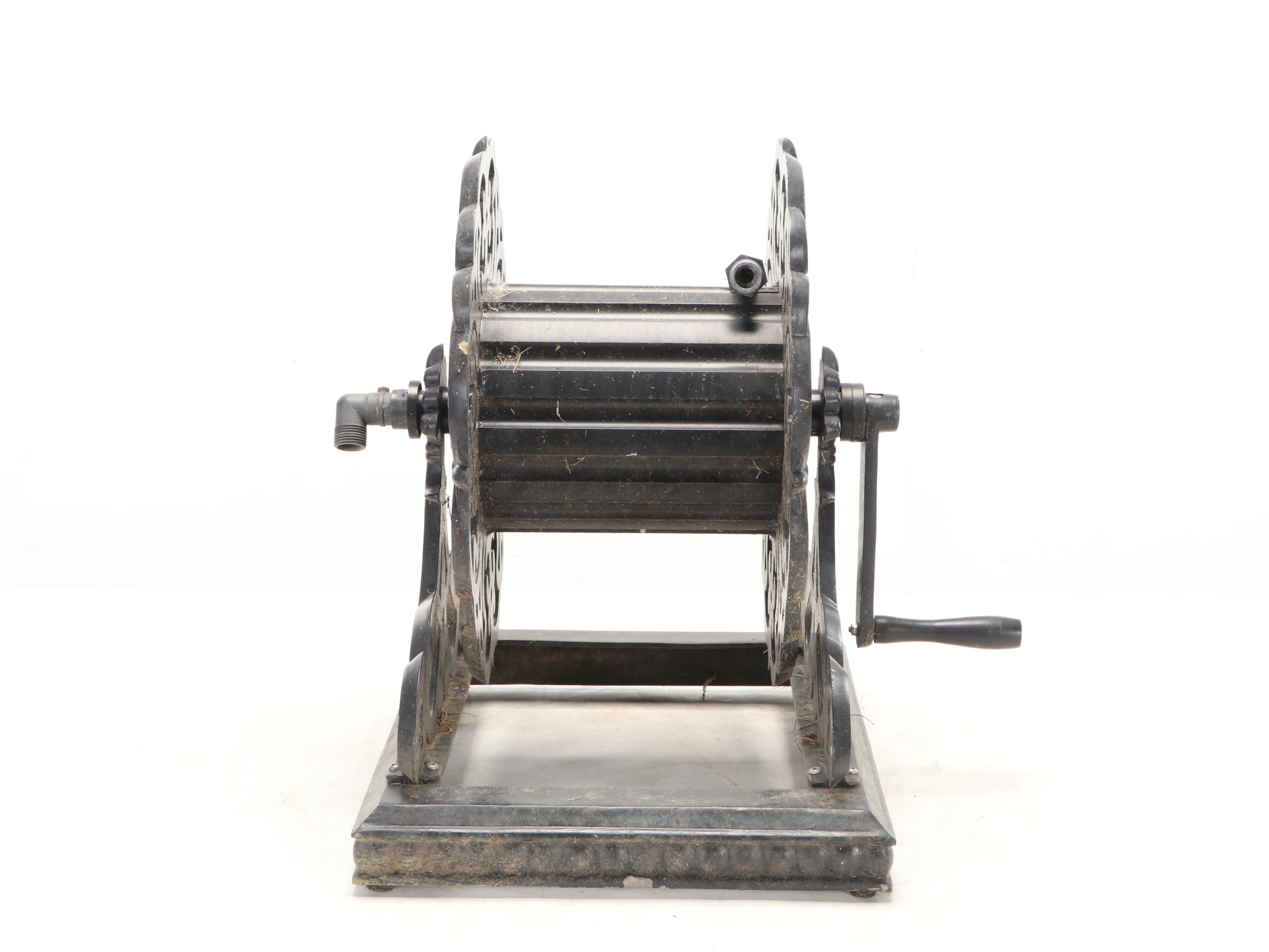Cast Metal Hose Reel with Ornate Design