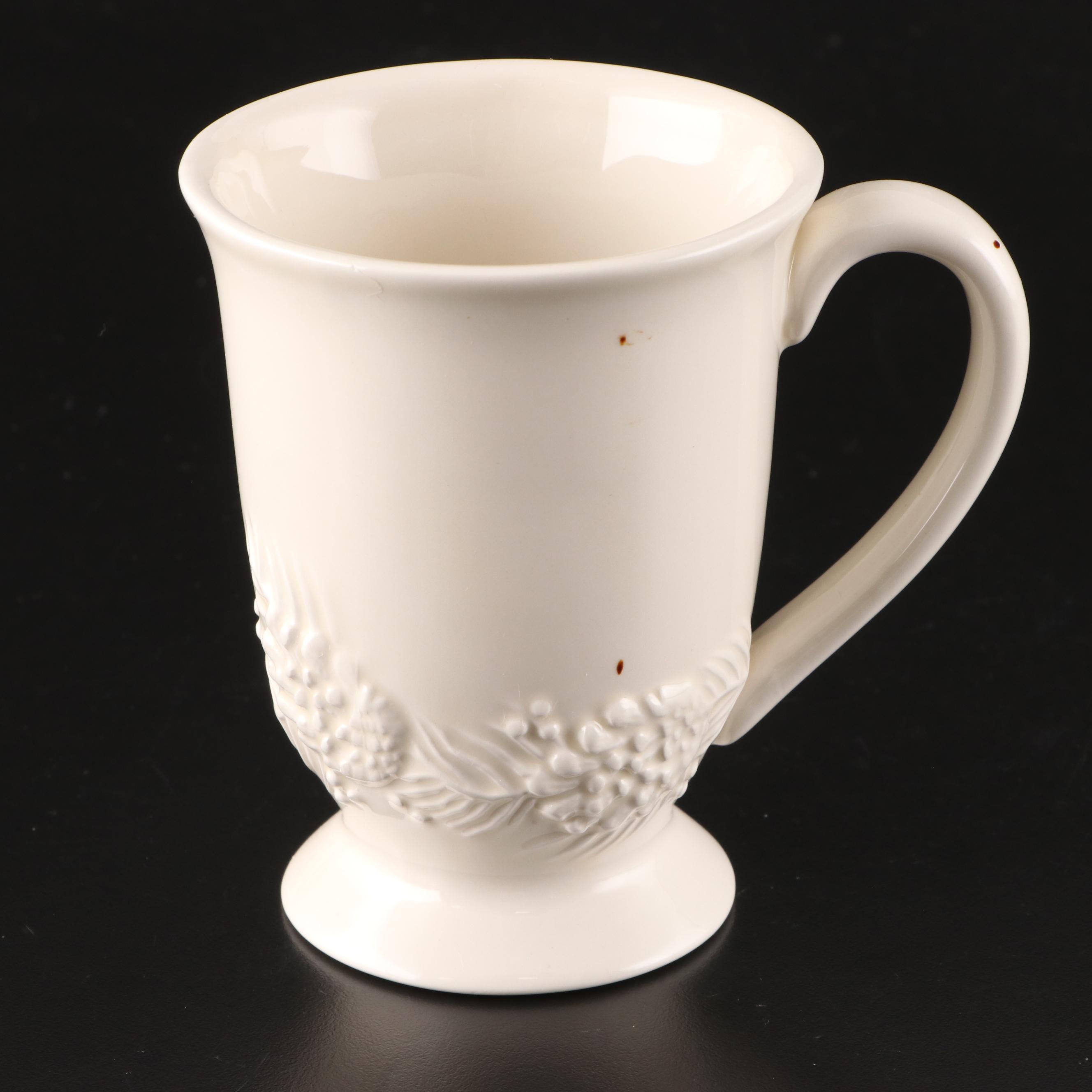 Sonoma Home Goods Embossed Pinecone Ceramic Mugs