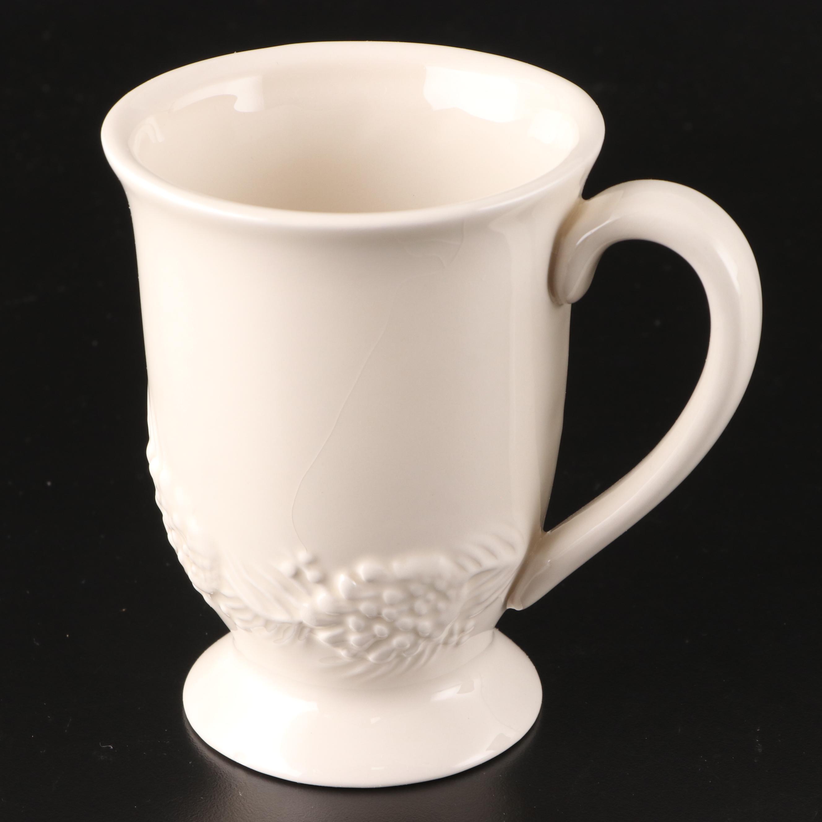 Sonoma Home Goods Embossed Pinecone Ceramic Mugs