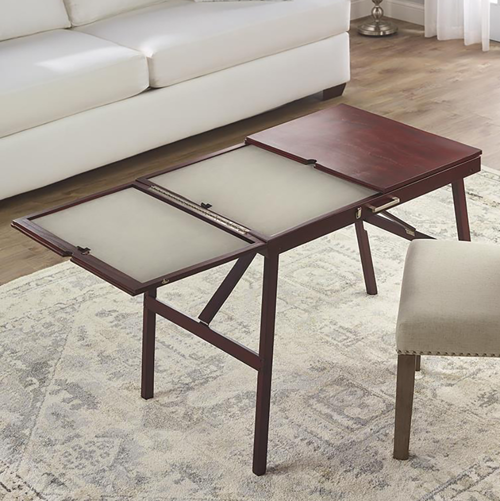 Solid Wood Fold And Store Puzzle Table