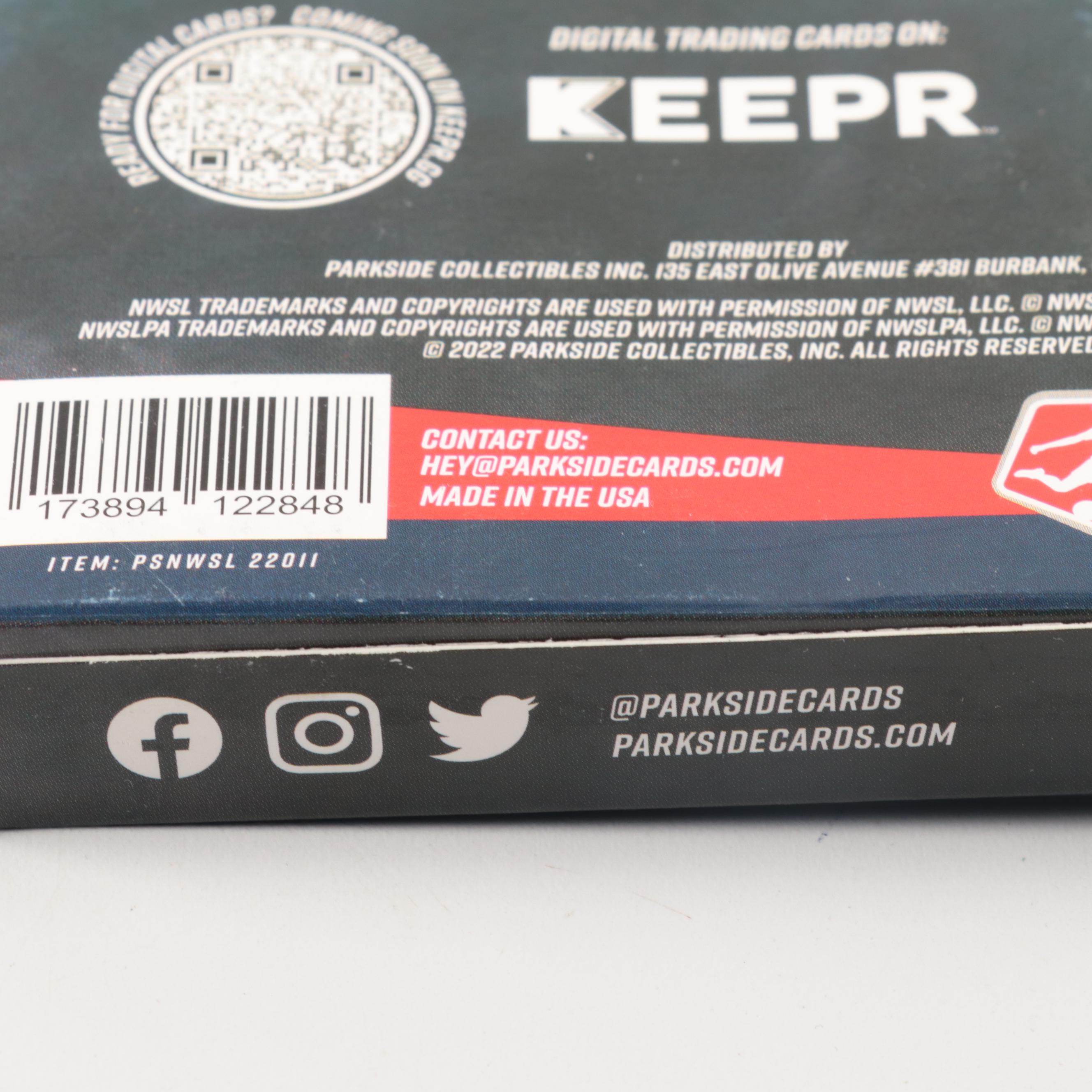 2022 Parkside NWSL Trading Cards Women's Soccer Hanger Box