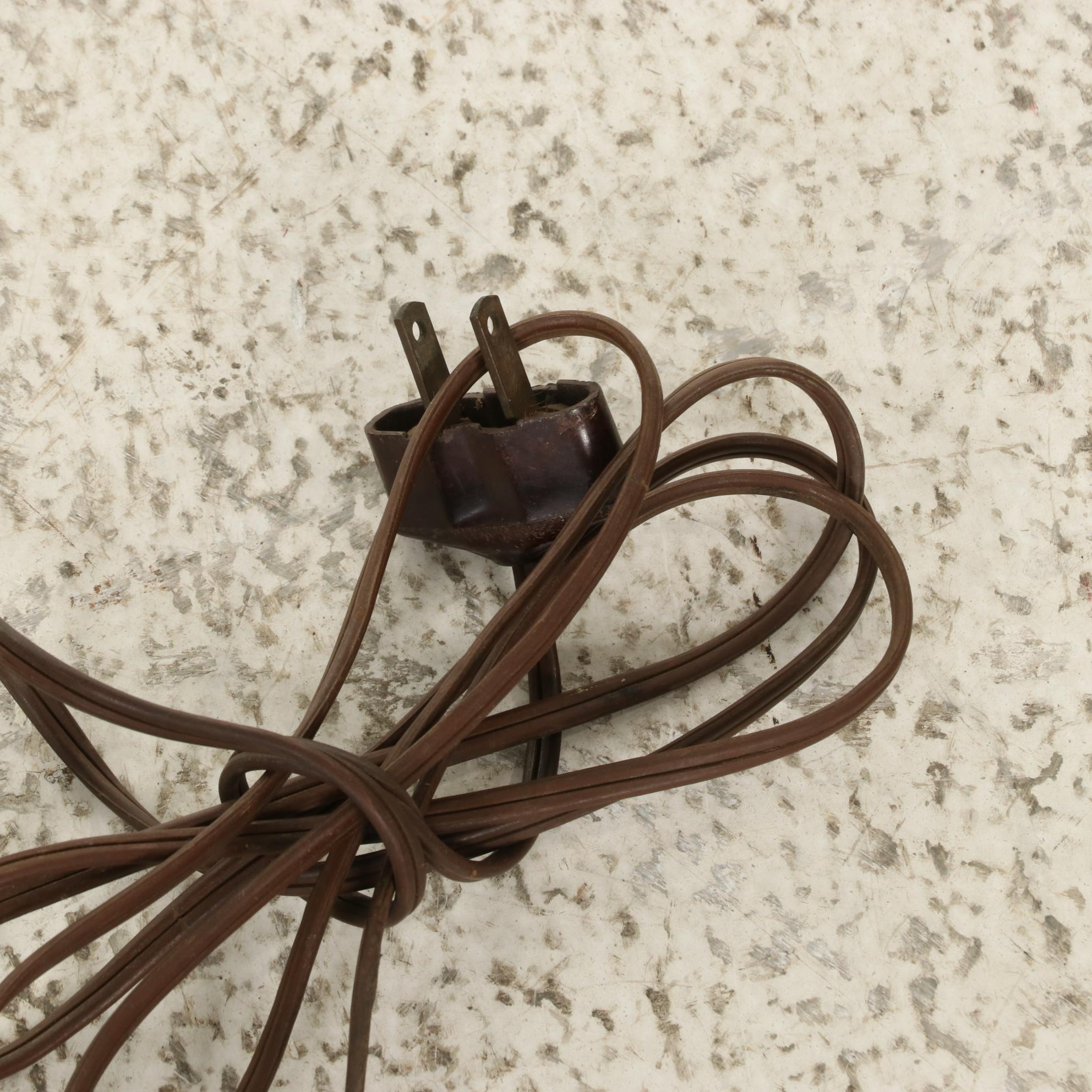 MCM Brass and Mint Green Three-Light Floor Lamps